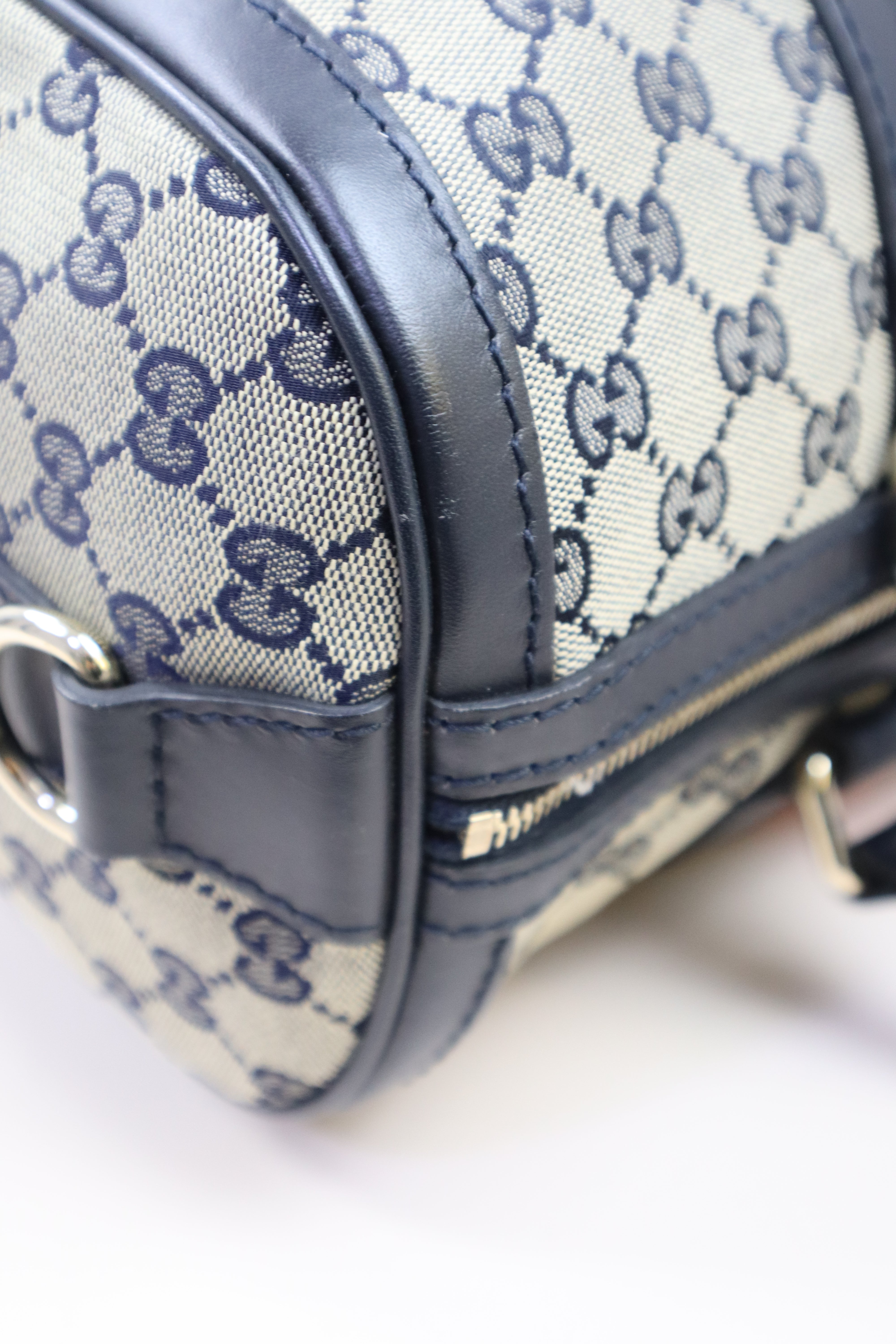 Gucci Bicolor Boston Top Handle Ophidia Medium Bag