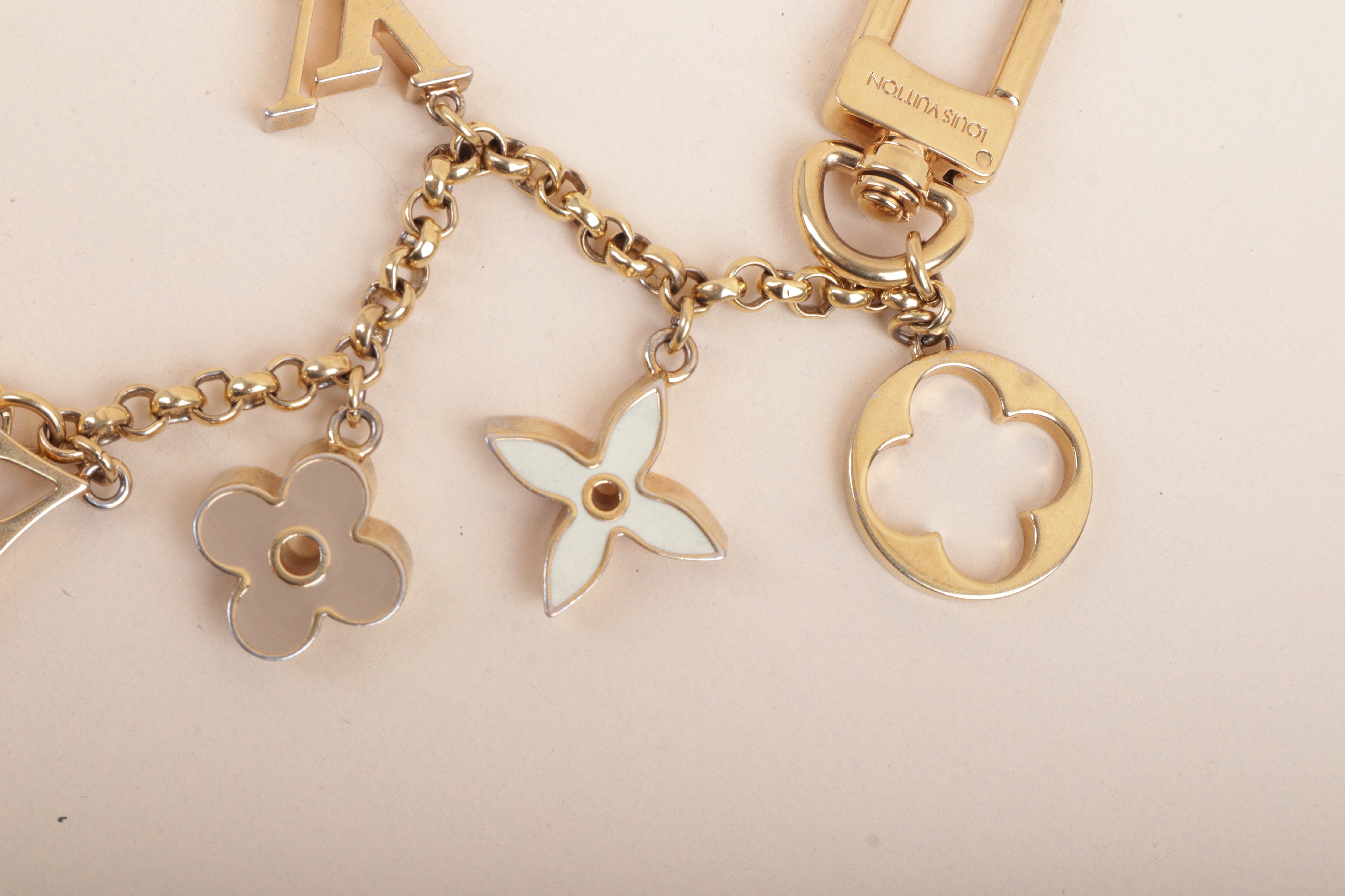 Louis Vuitton Gold Fleur De Monogram Bag Charm Chain