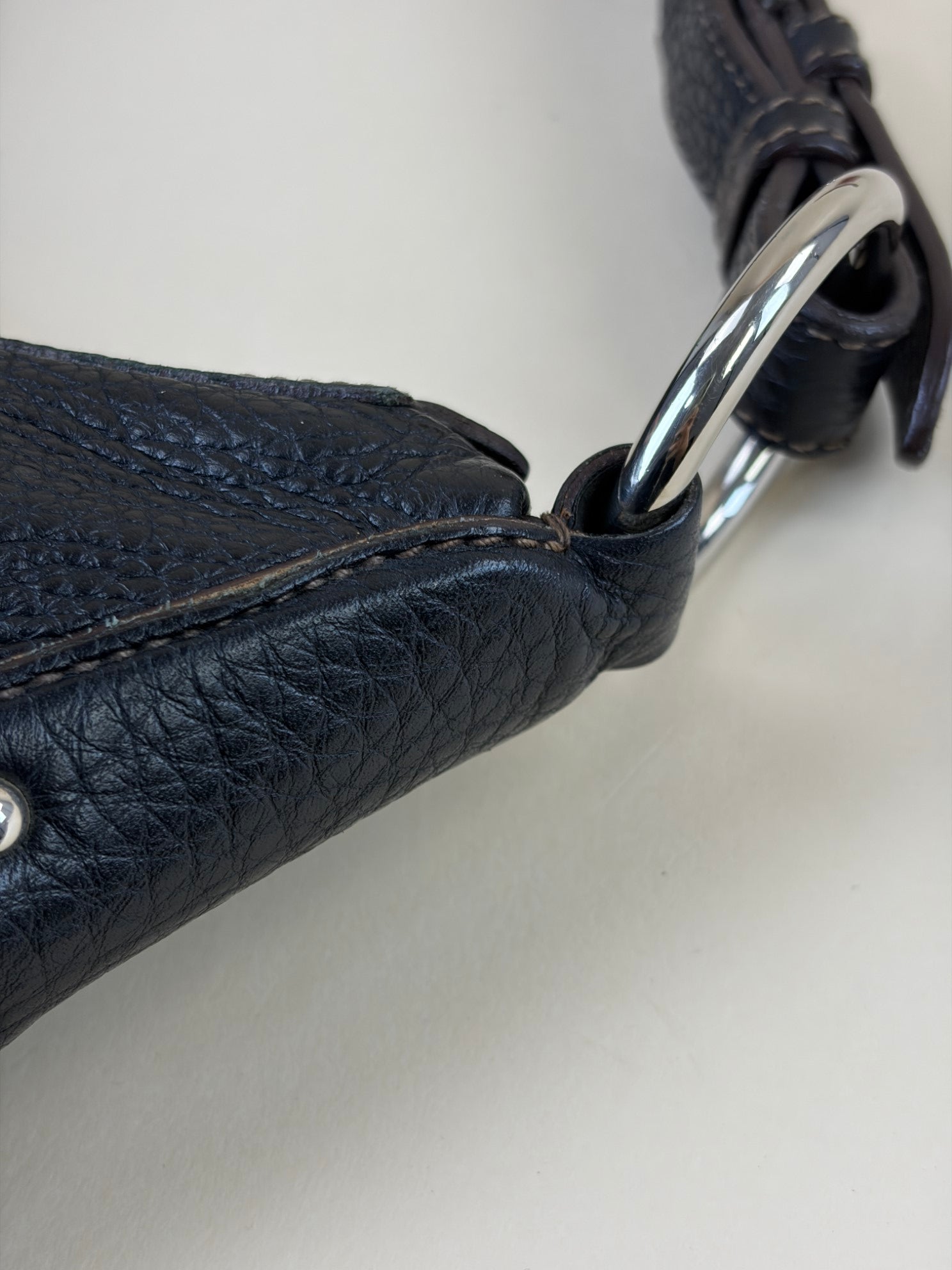 prada zip black shoulder hobo bag