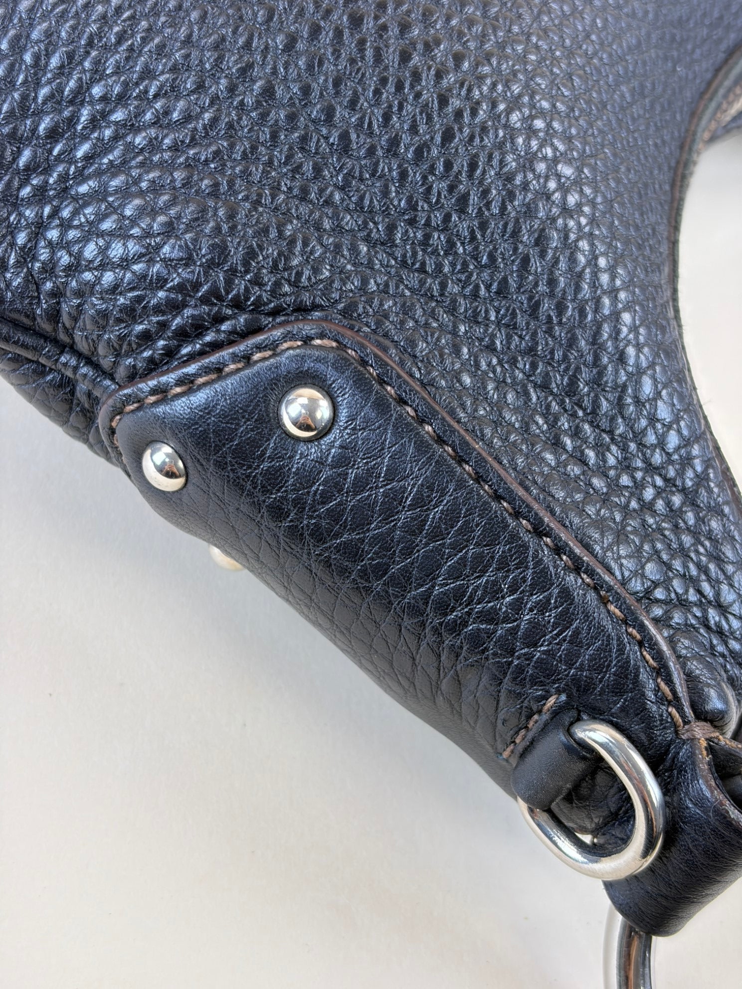 prada zip black shoulder hobo bag