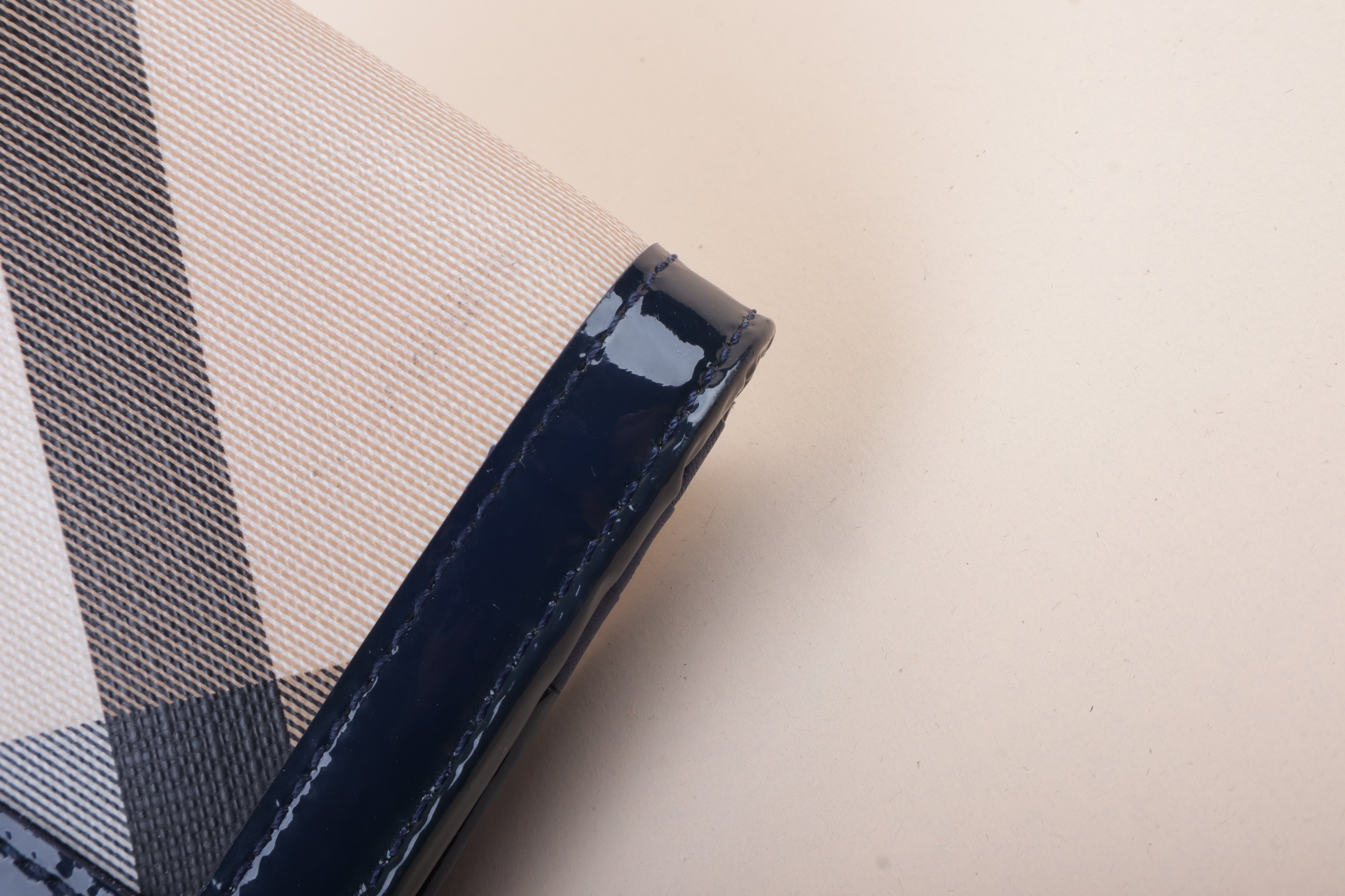 Burberry Navy Blue Molly Continental Nova Check Long Wallet
