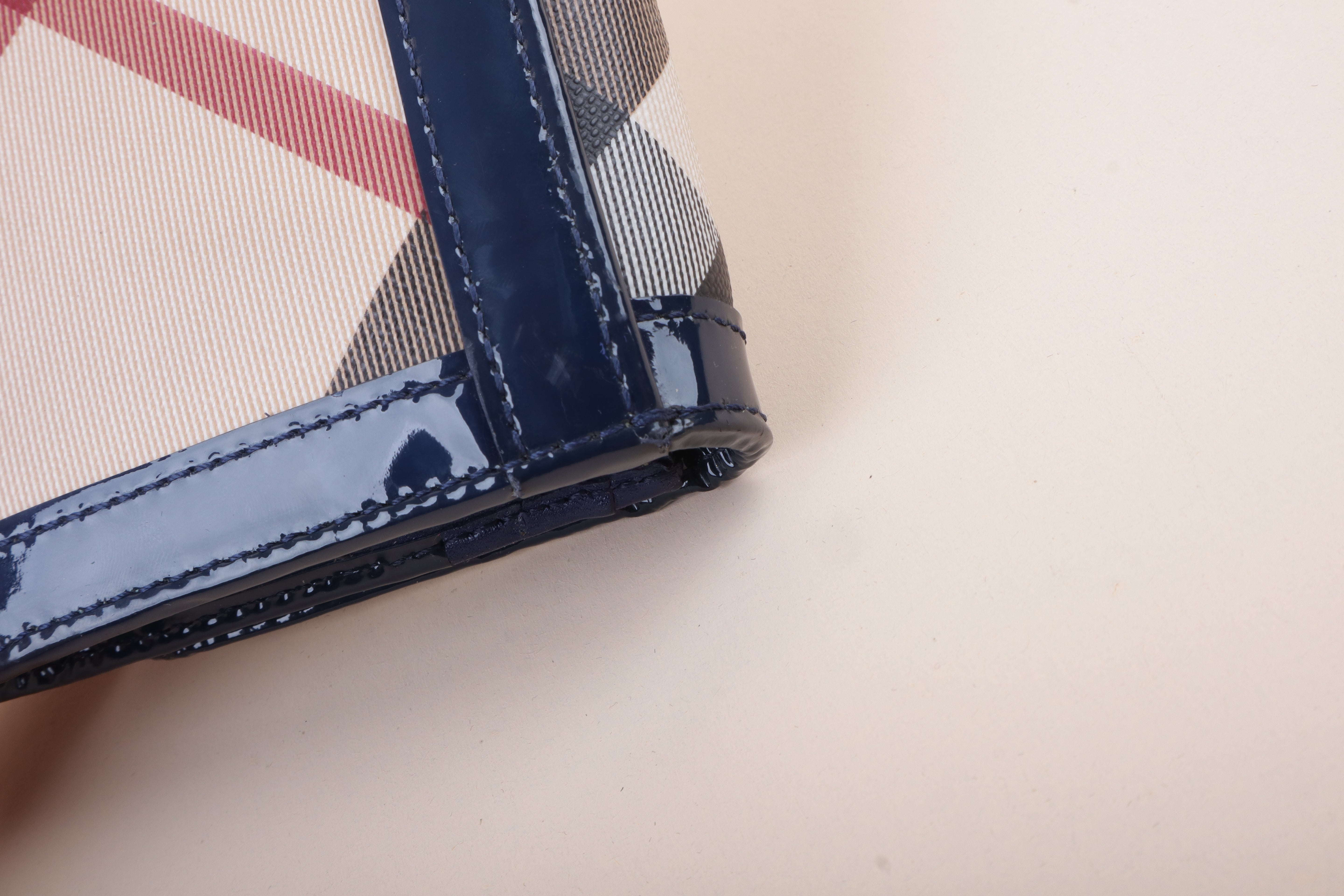 Burberry Navy Blue Molly Continental Nova Check Long Wallet