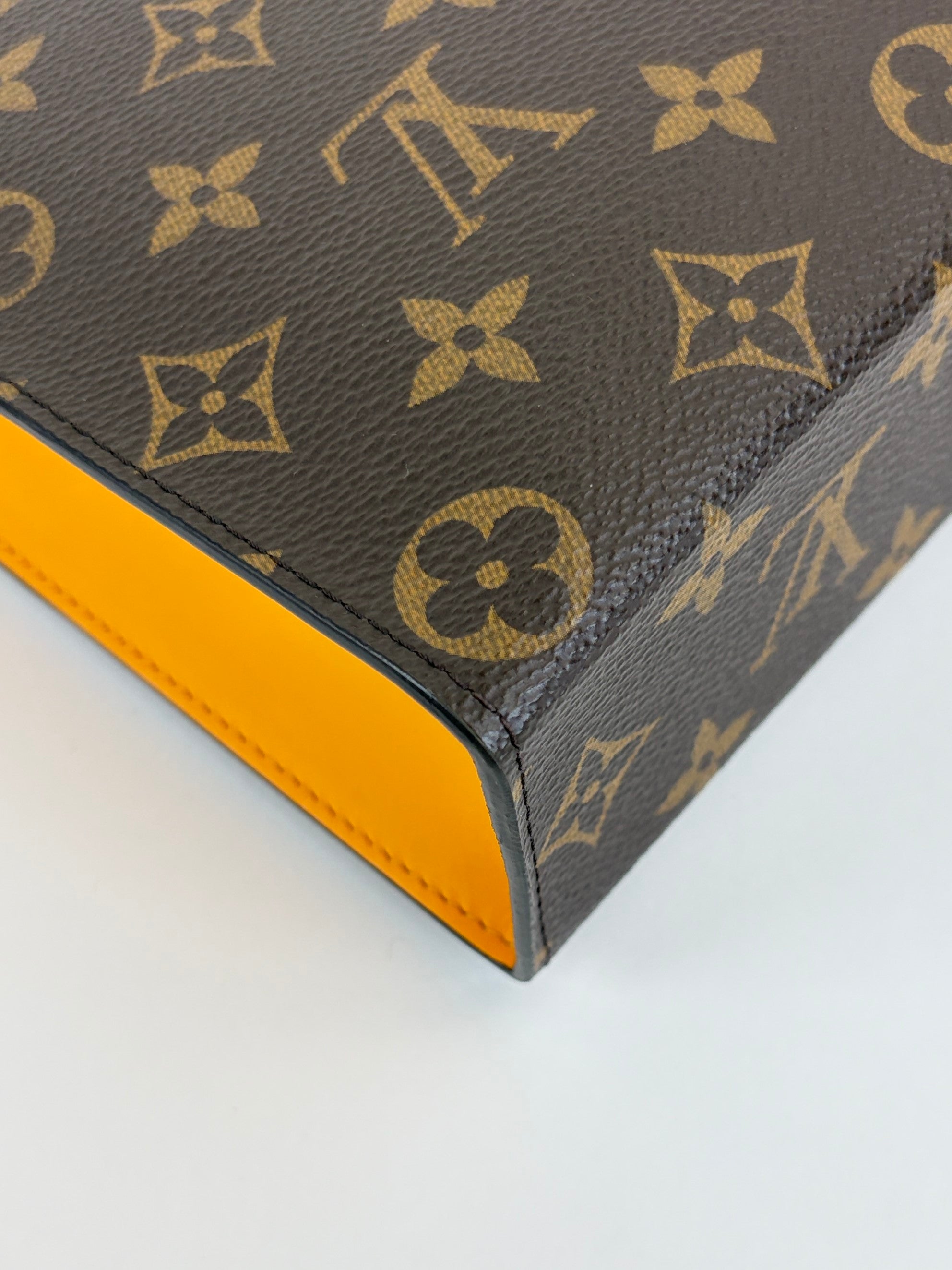 louis Vuitton Safran yellow/monogram macassar canvas voyage MM pochette