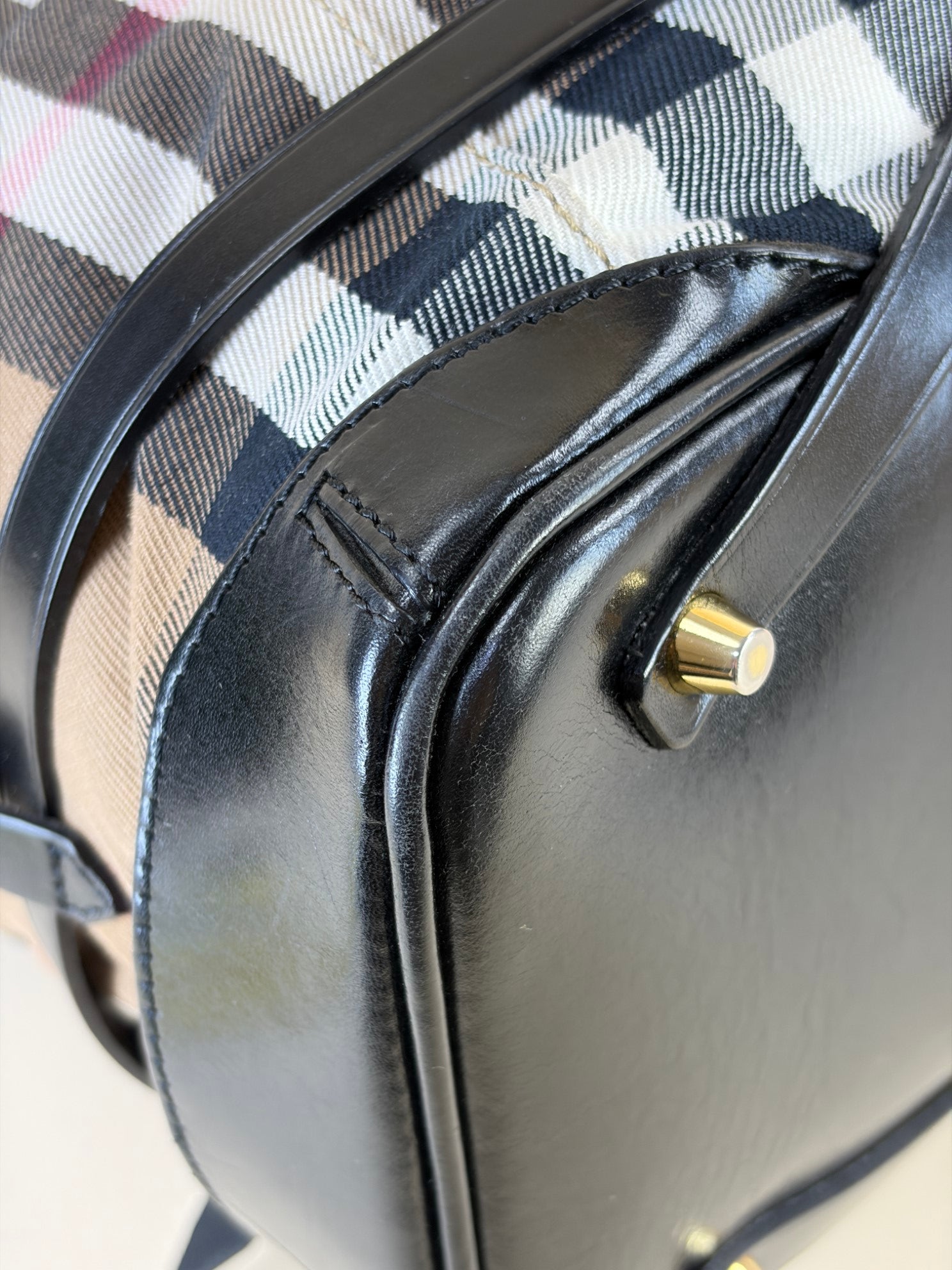 Burberry black Lyncher Bridle House Check medium tote bag