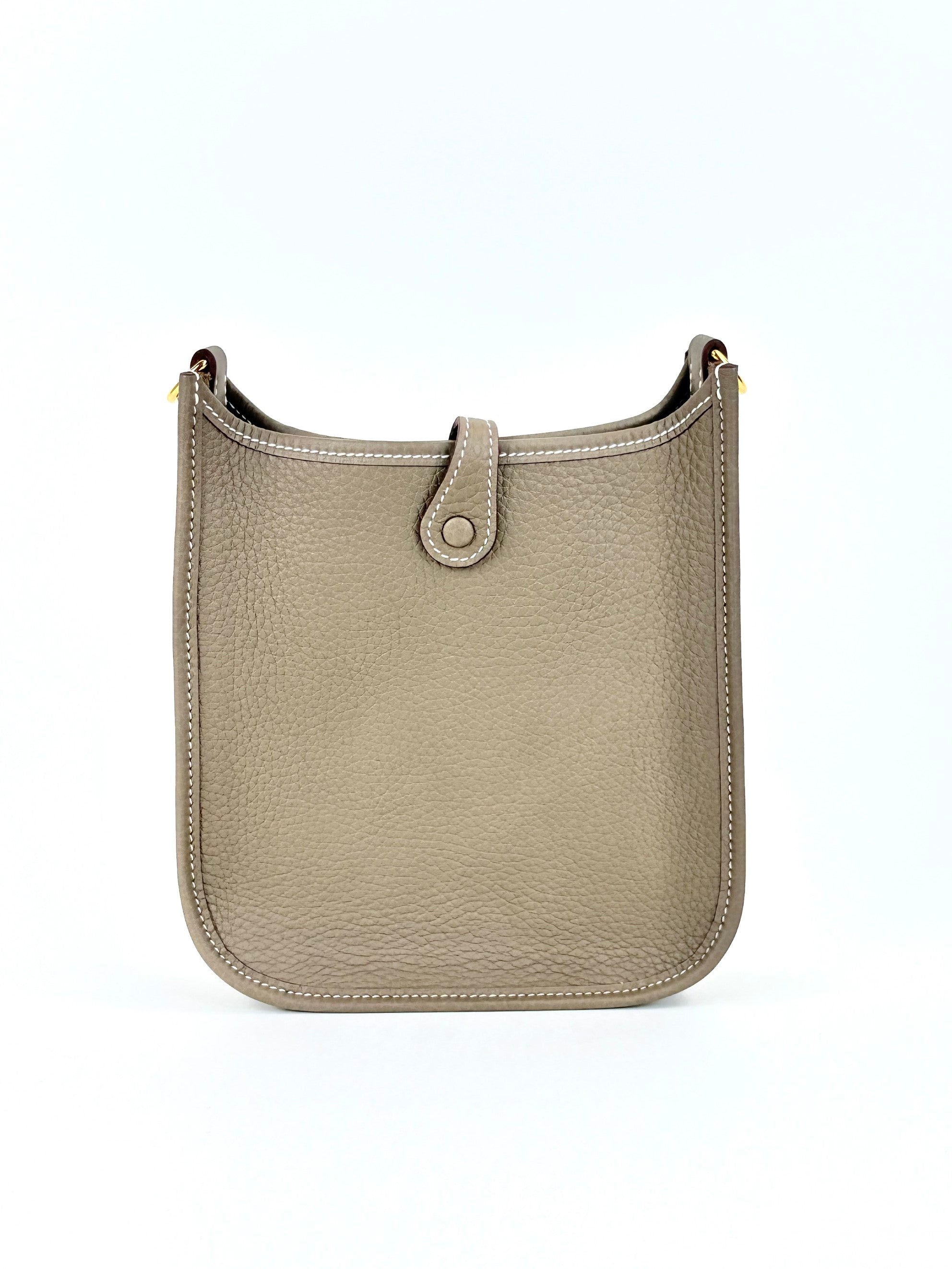 Hermes Etoupe taurillon Clemence leather Evelyne 16 amazone bag