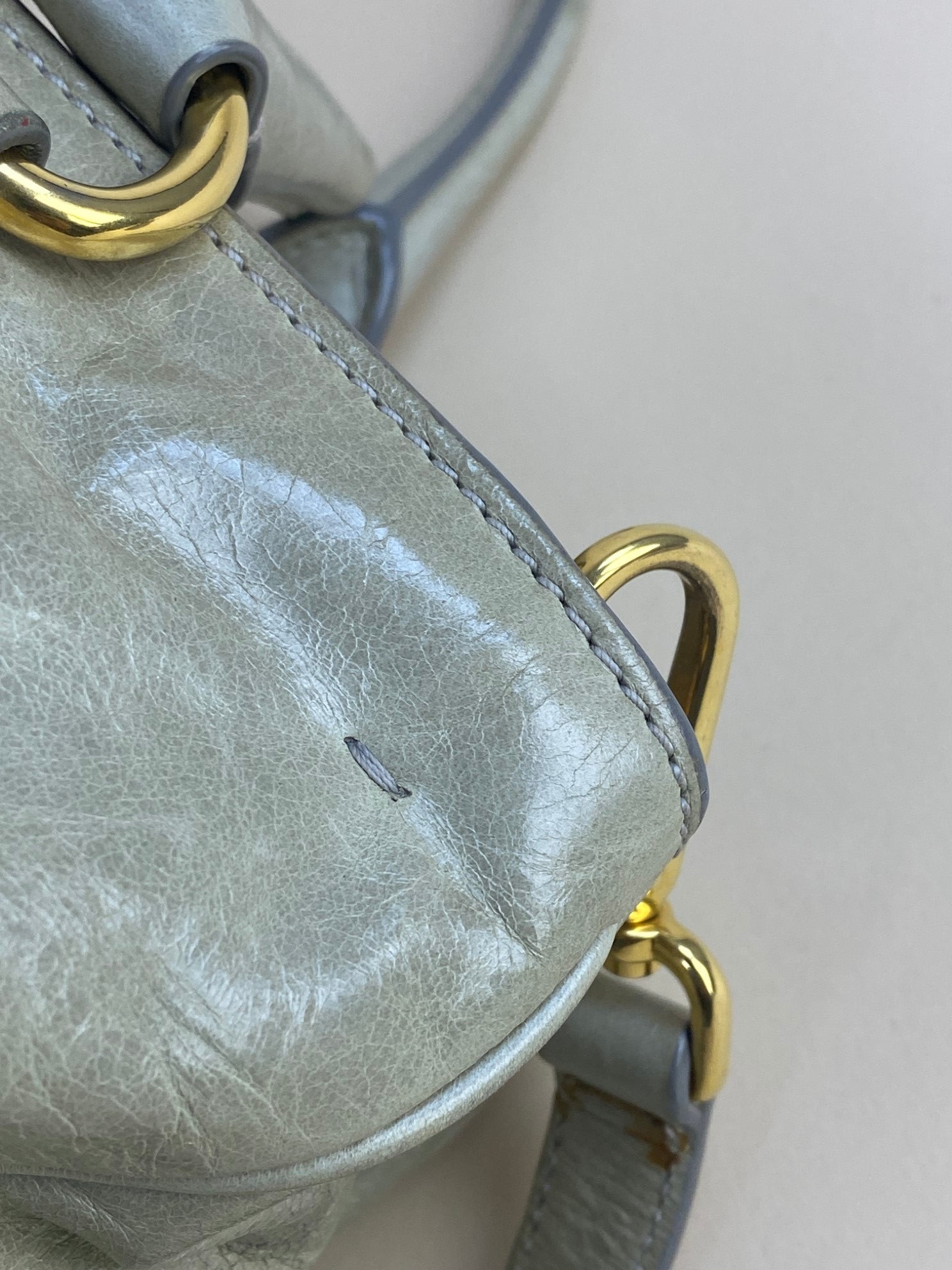 Prada Vitello shine shopping satchel tote bag