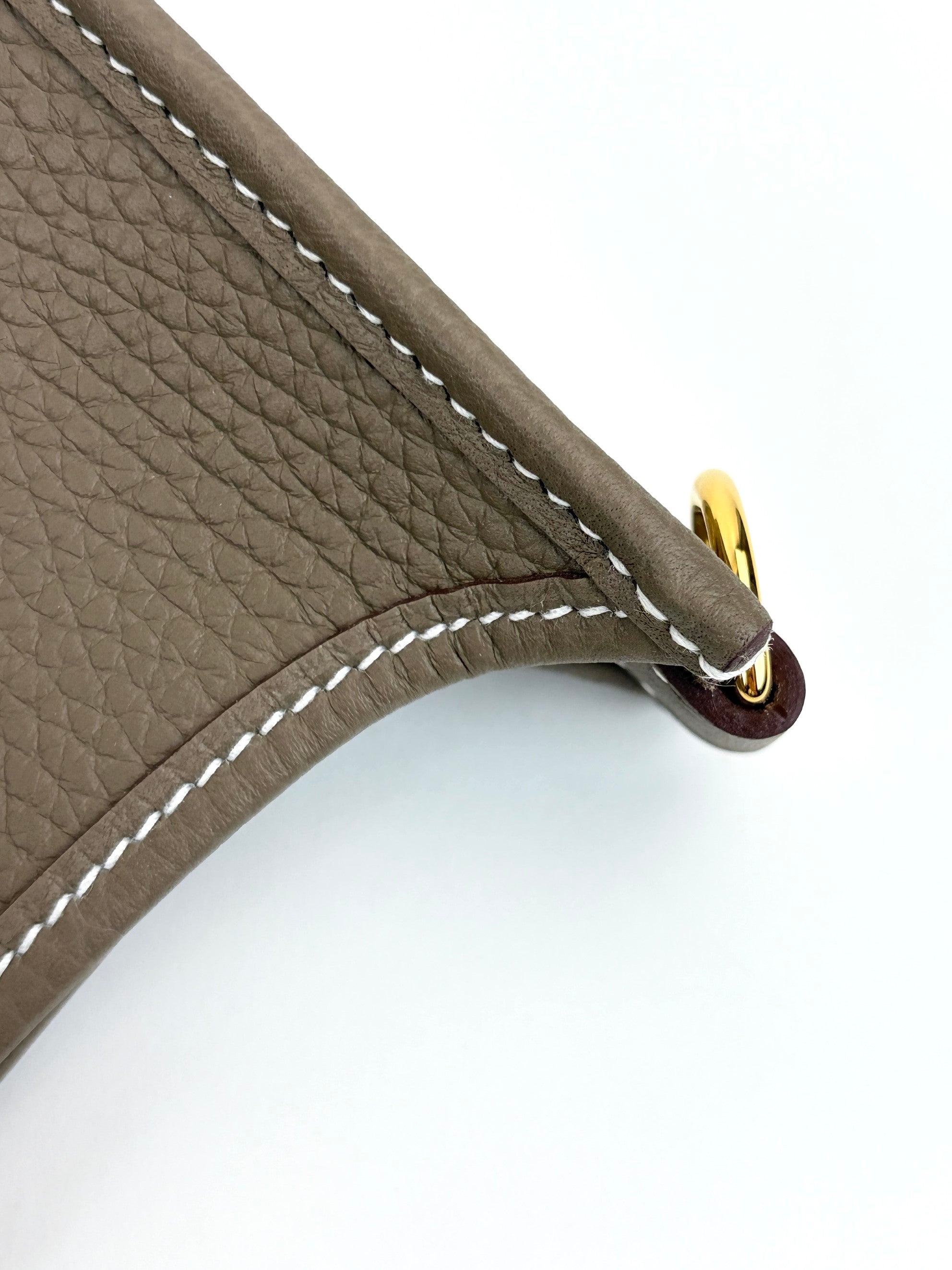 Hermes Etoupe taurillon Clemence leather Evelyne 16 amazone bag