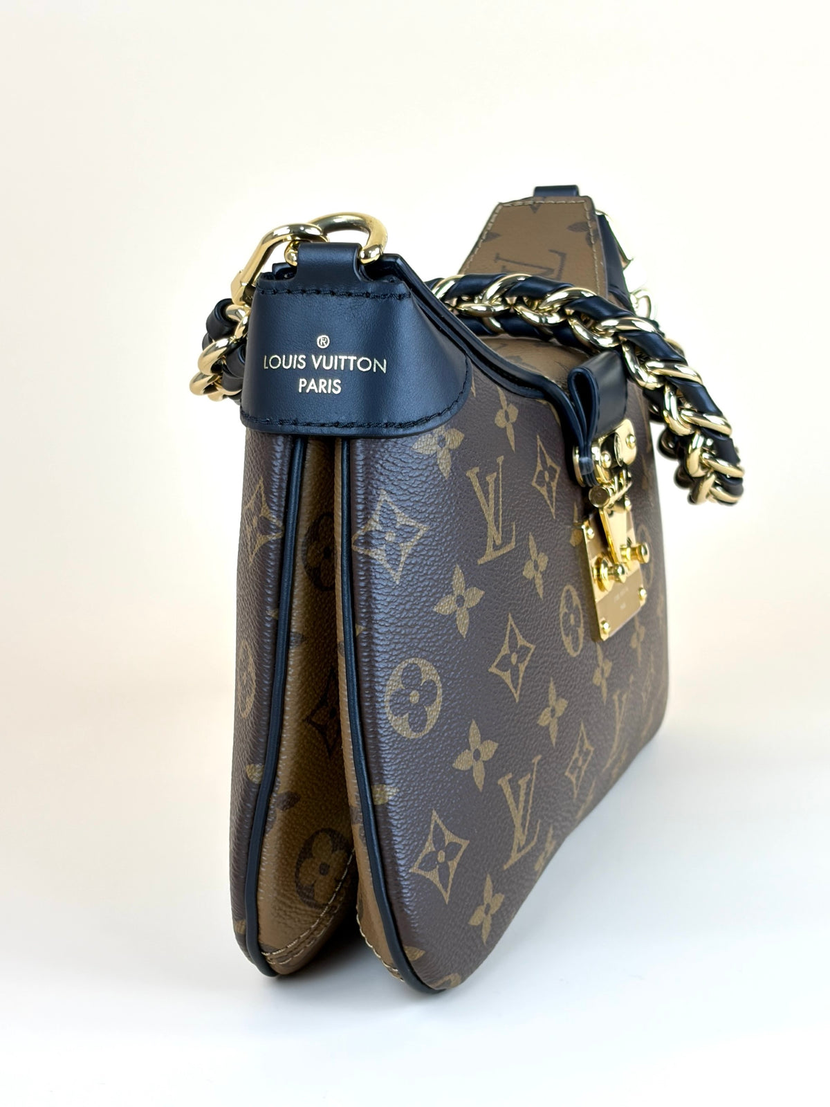 Louis Vuitton monogram reverse canvas black/ leather lv twinny