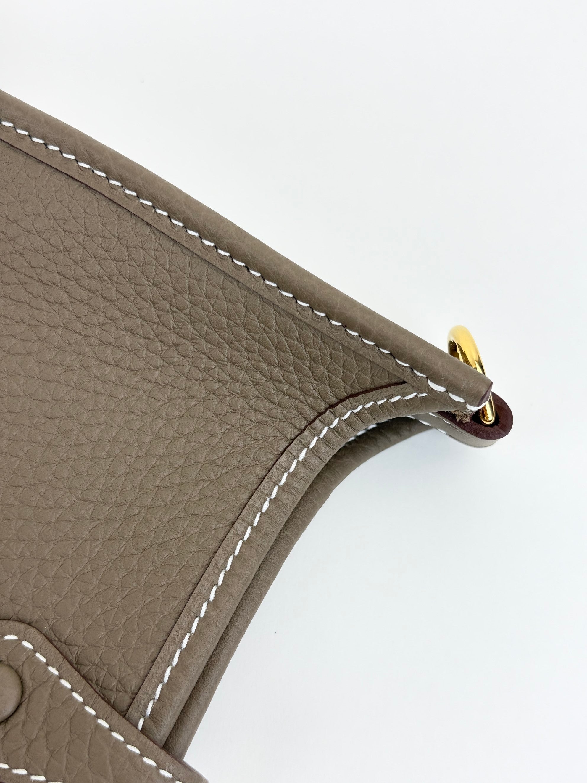 Hermes Etoupe taurillon Clemence leather Evelyne 16 amazone bag
