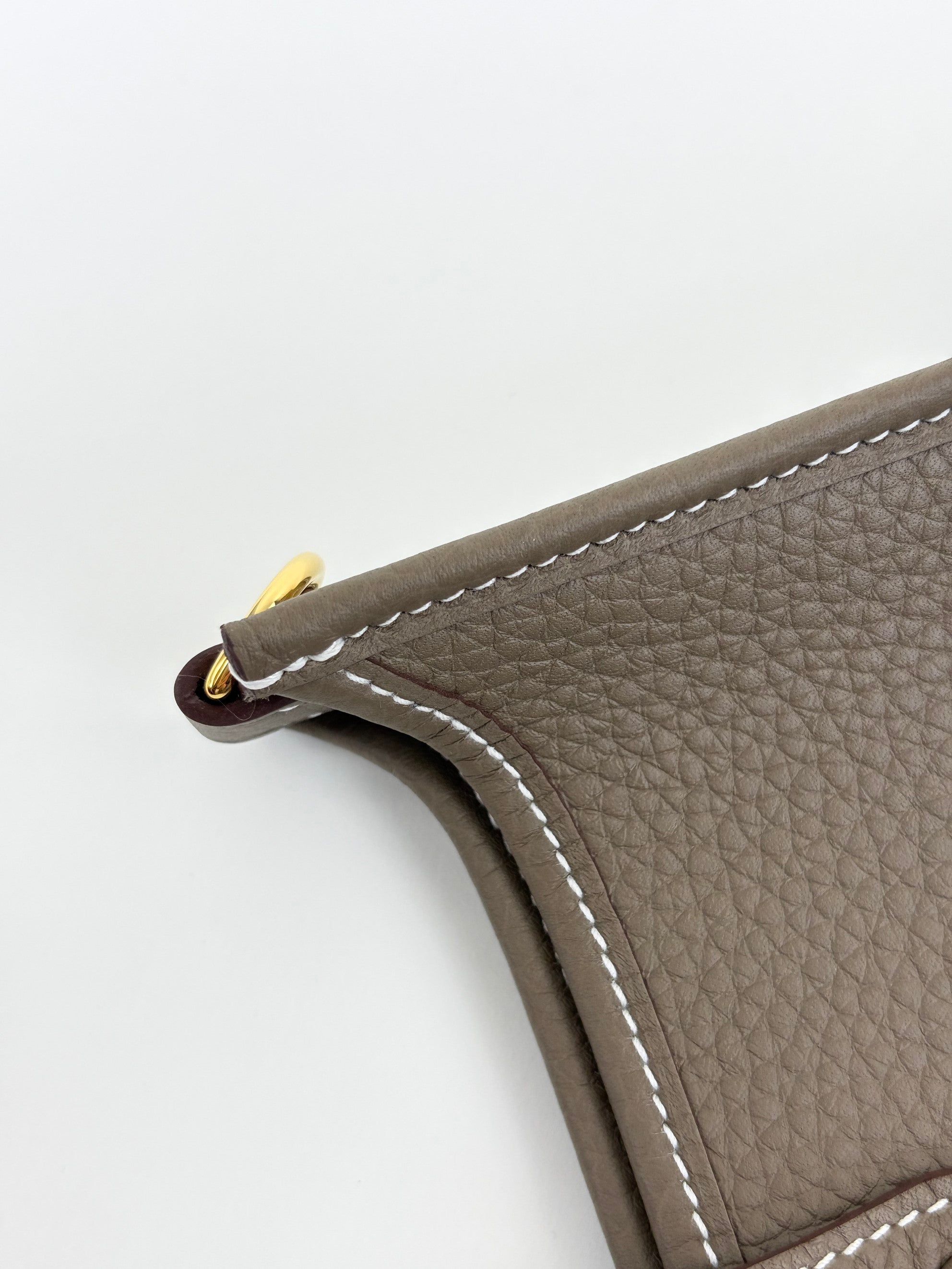 Hermes Etoupe taurillon Clemence leather Evelyne 16 amazone bag