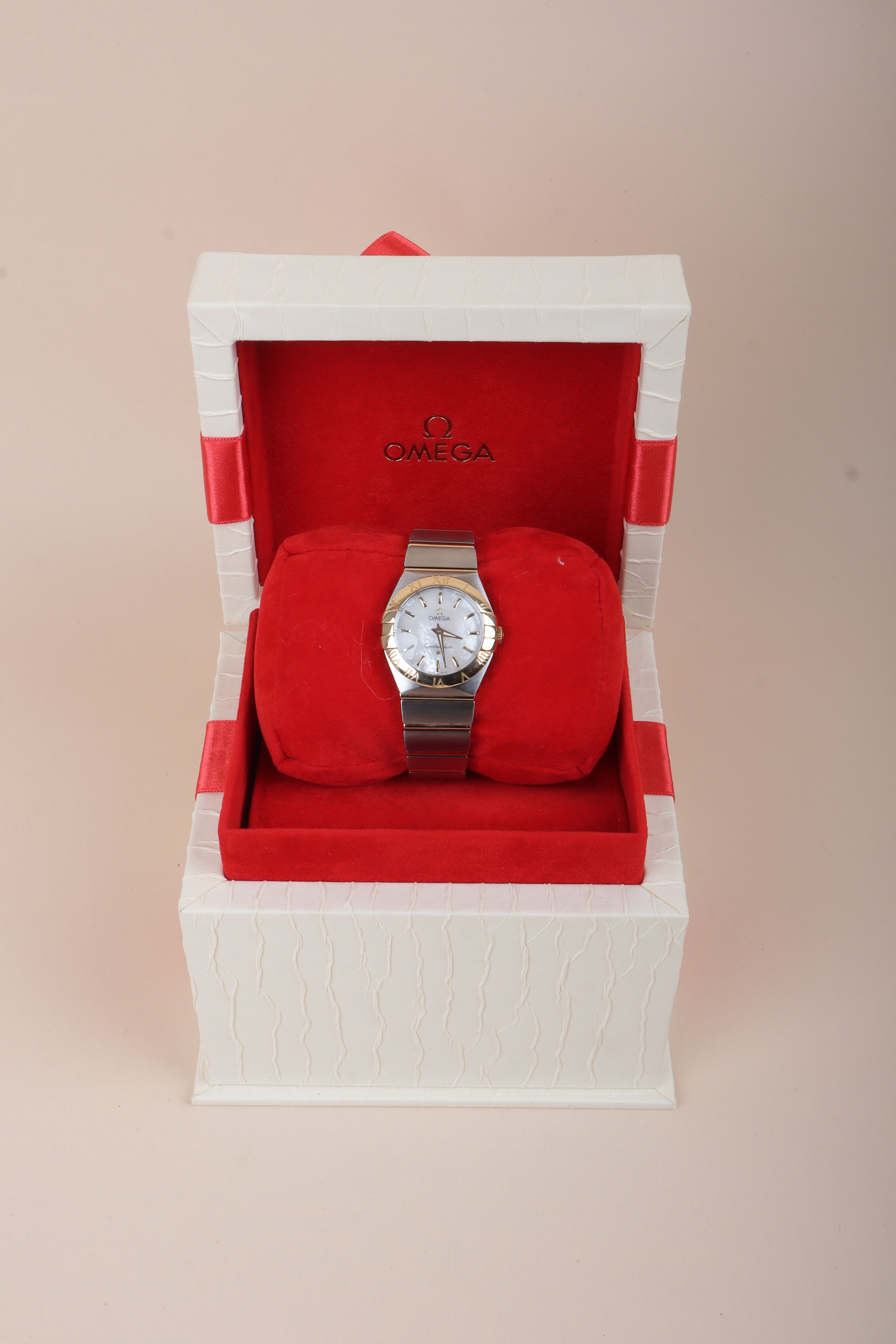 Omega 18K Yellow Gold Steel Constellation MOP 27mm Watch