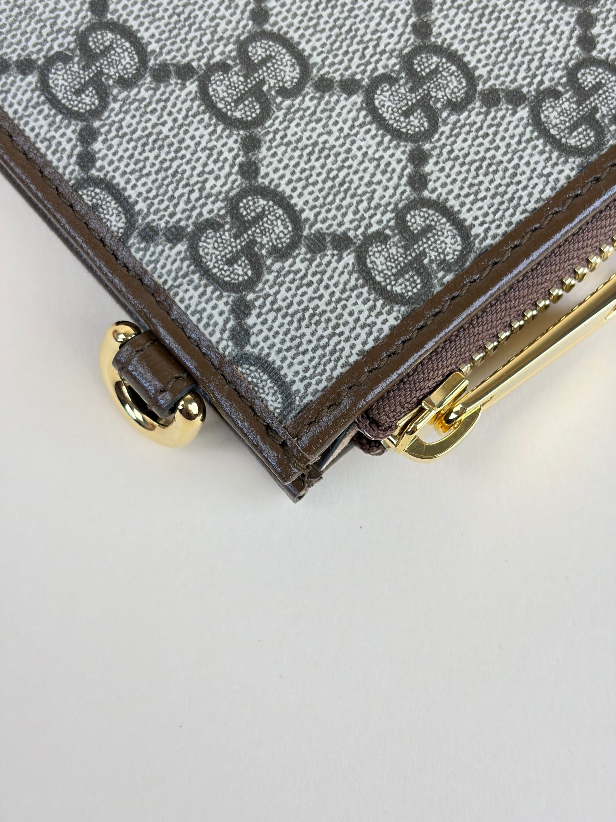 Gucci Brown GG Zip Pouch with Holder