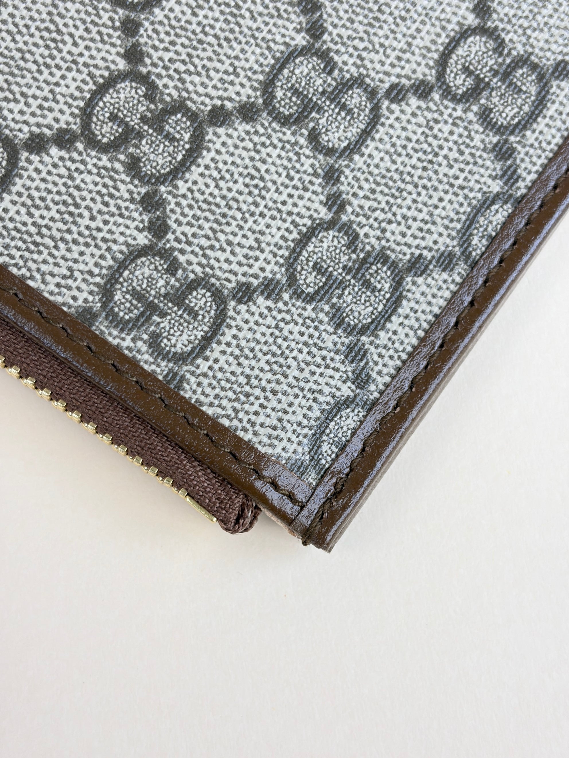 Gucci Brown GG Zip Pouch with Holder