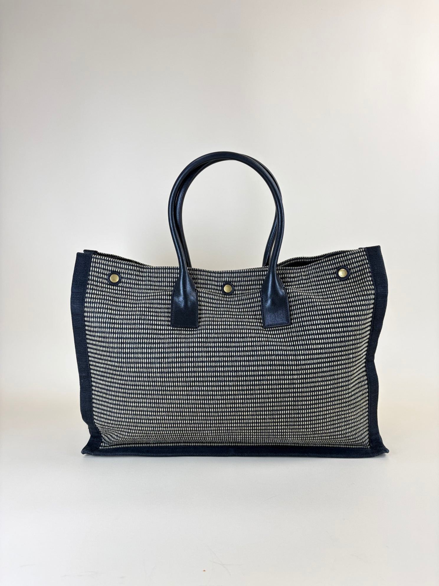 YSL linen calfskin rive gauche large tote bag