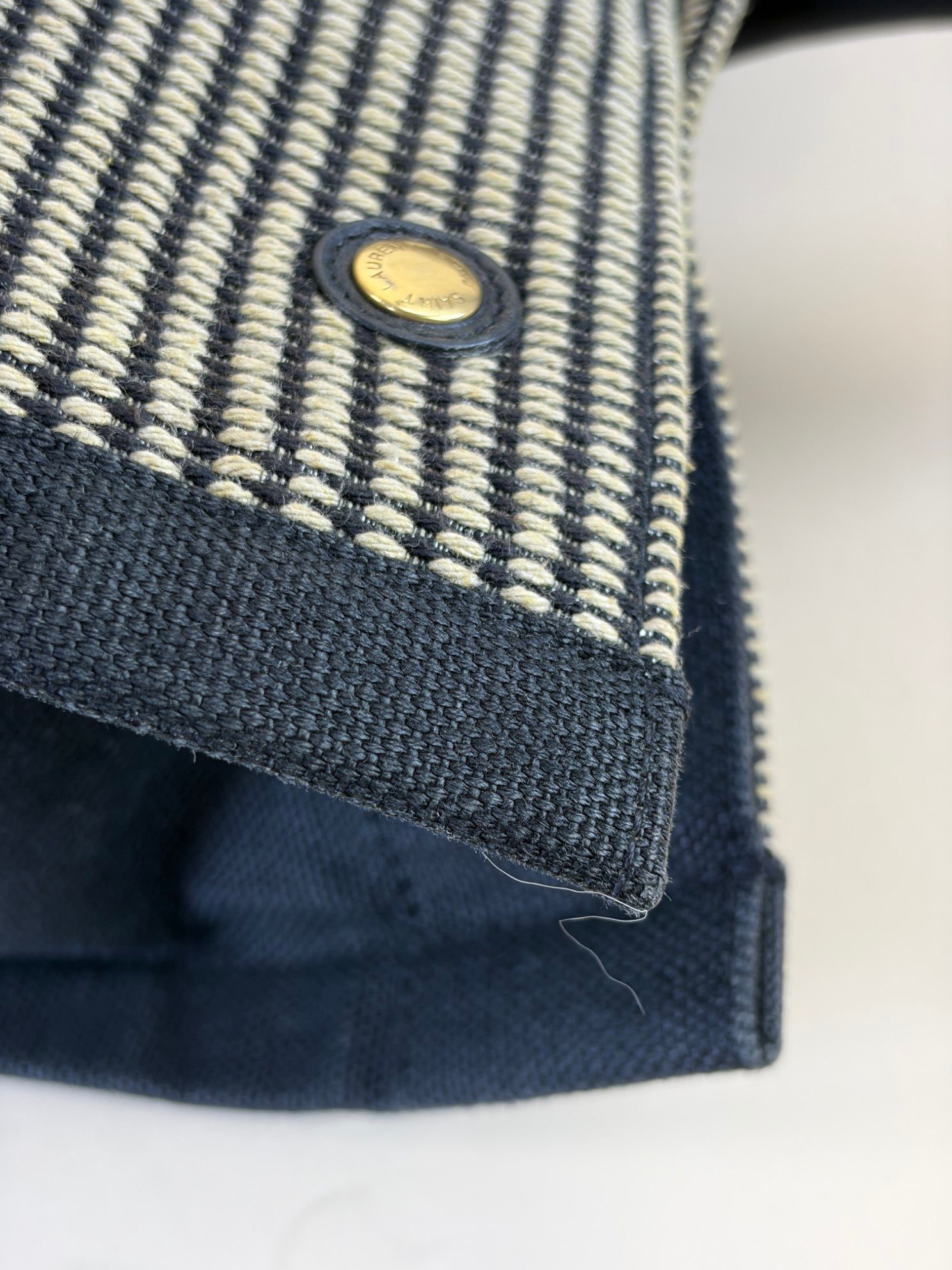 YSL linen calfskin rive gauche large tote bag