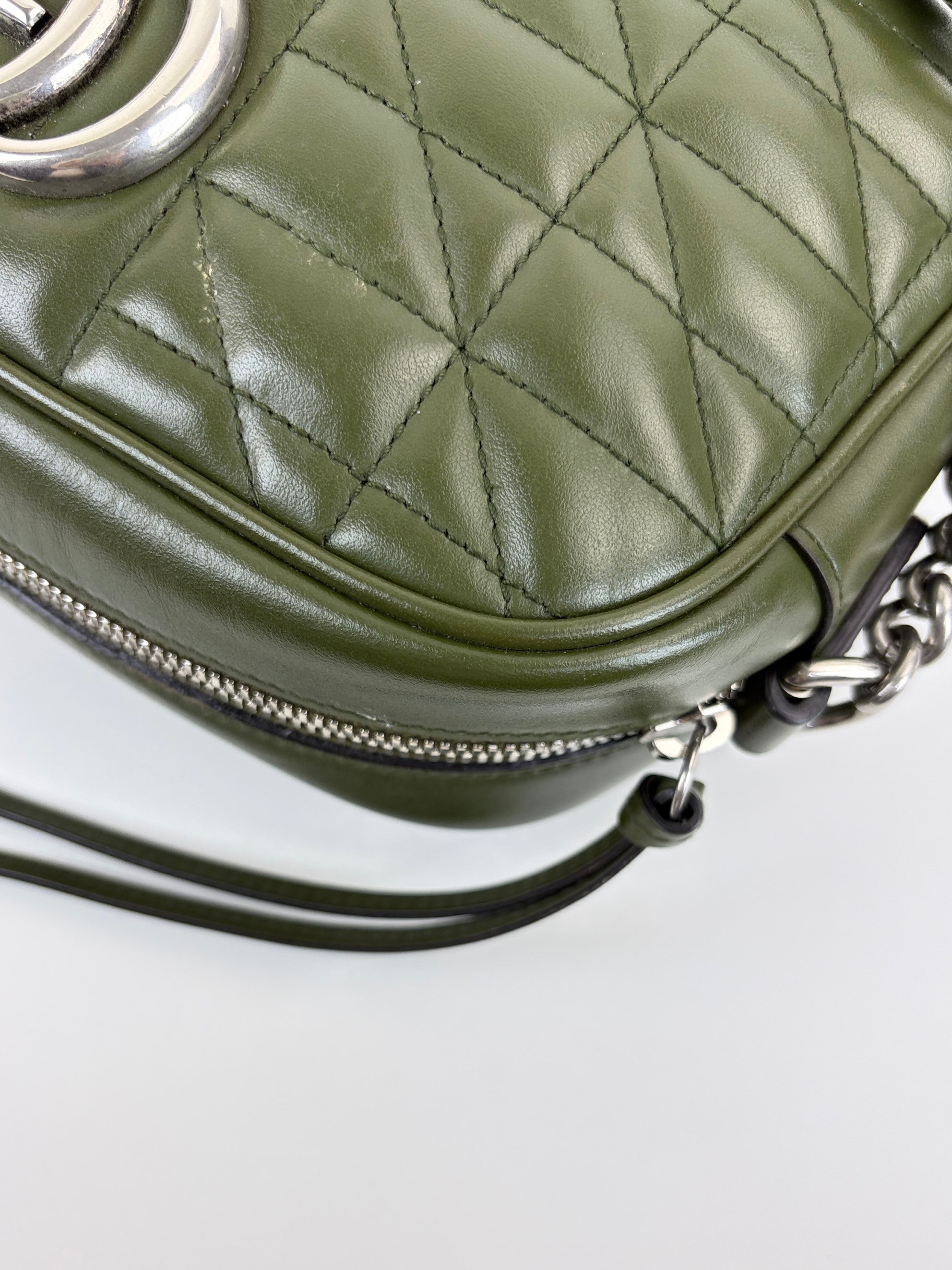 Gucci olive marmont matelasse camera cross body
