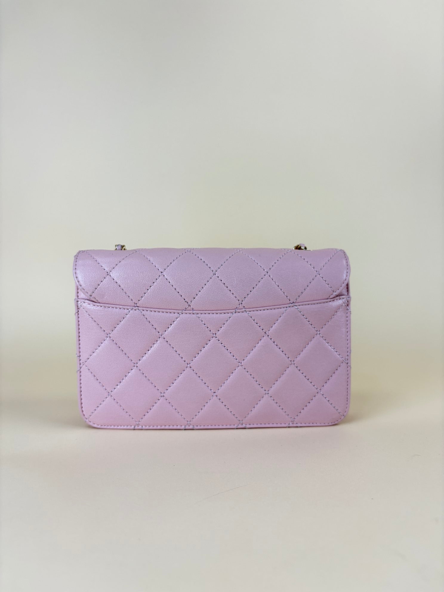 CHANEL quilted sheepskin leather beauty lock pink flap bag
