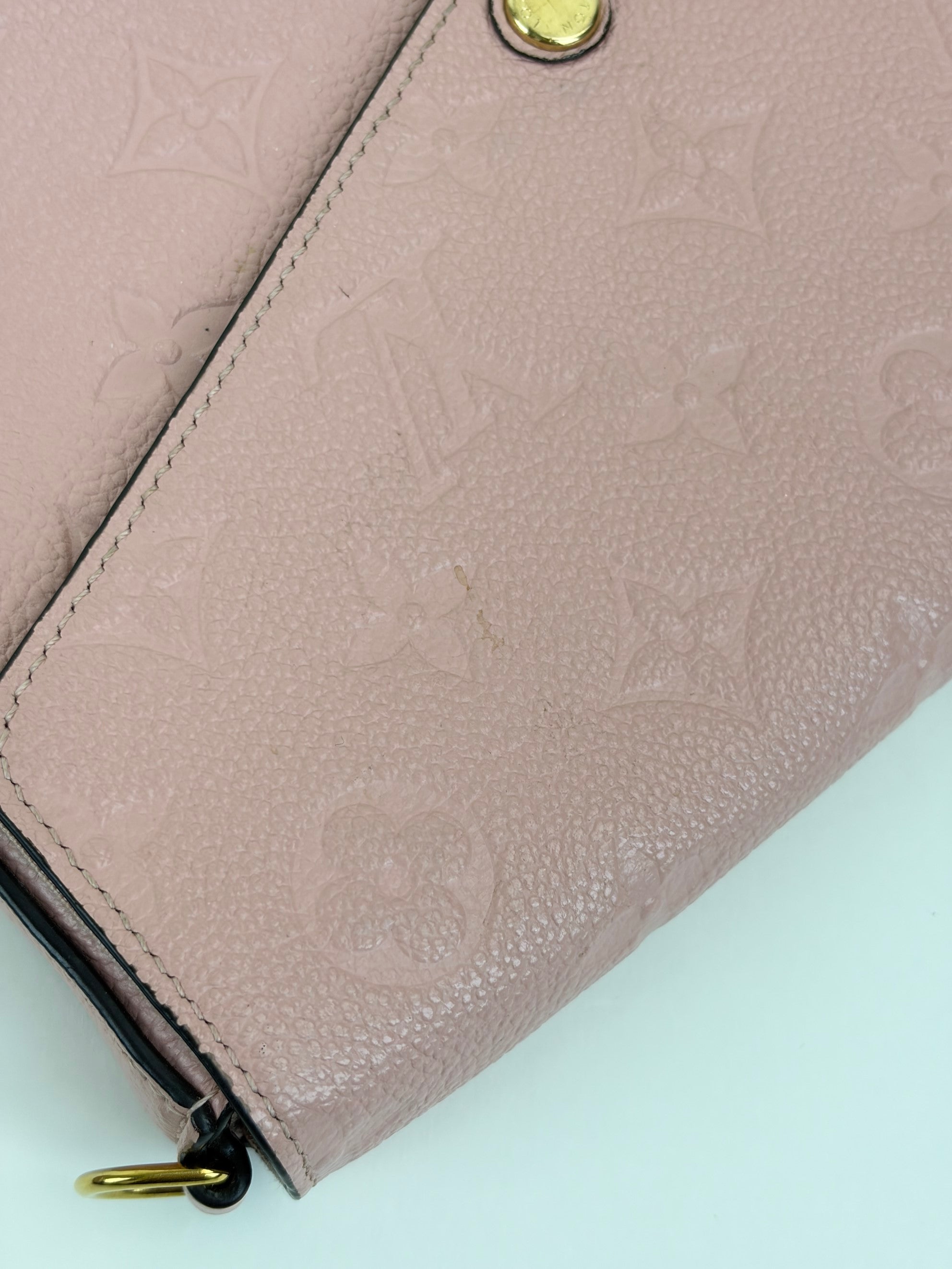 Louis Vuitton Pouder pink monogram empriente leather Felicie pochette