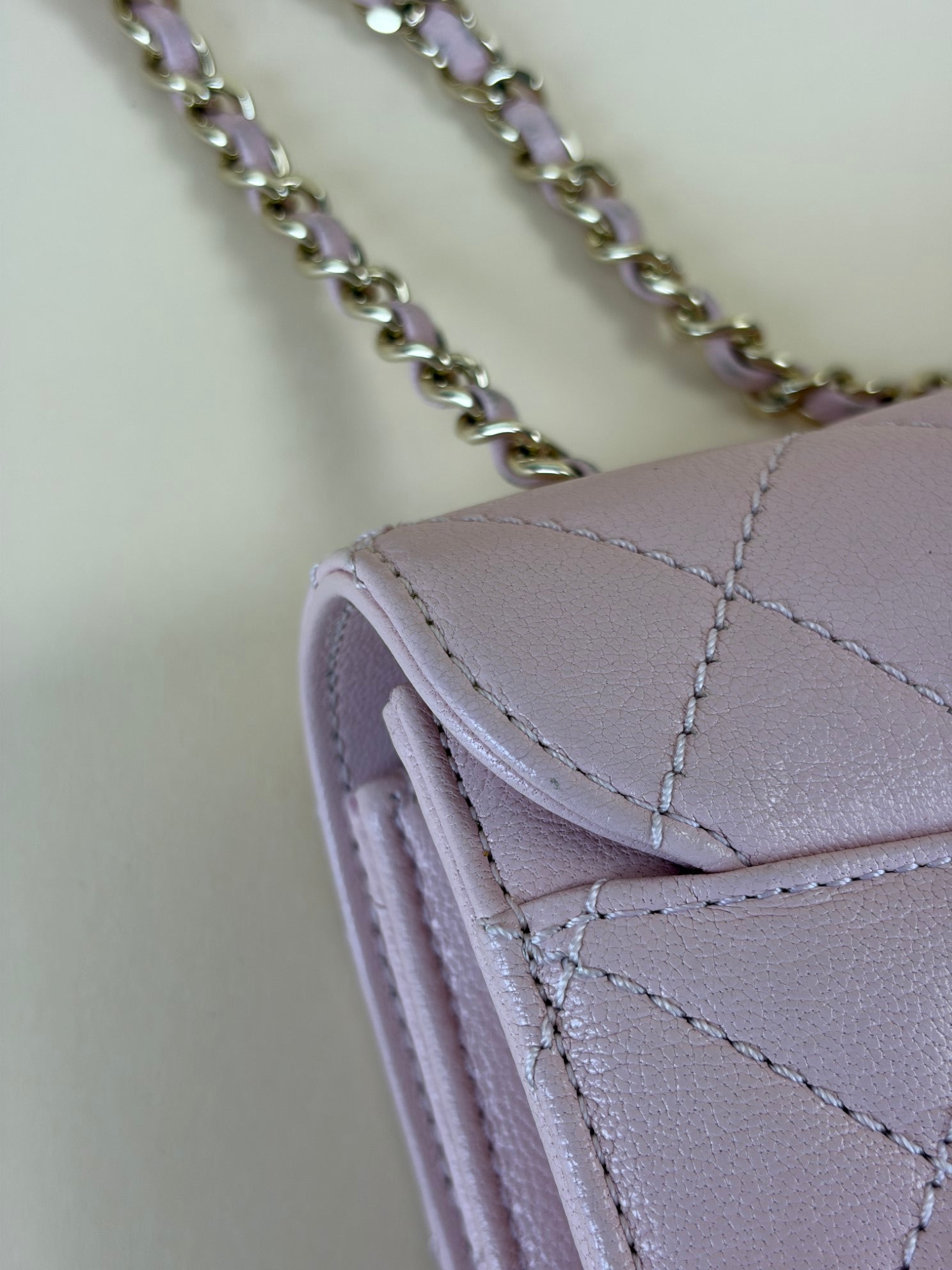 CHANEL quilted sheepskin leather beauty lock pink flap bag