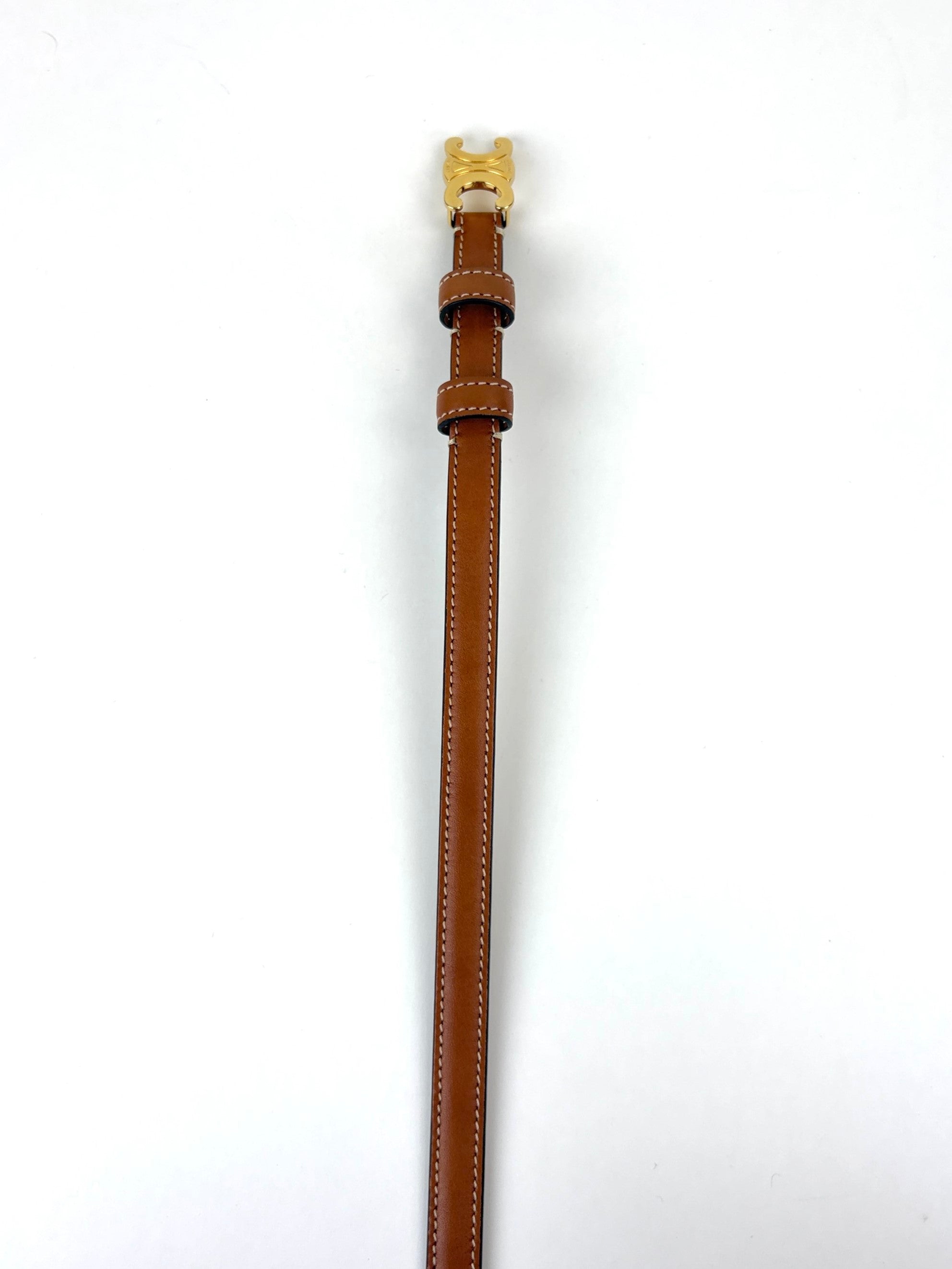 Celine brown taurillon leather triomphe 13mm belt