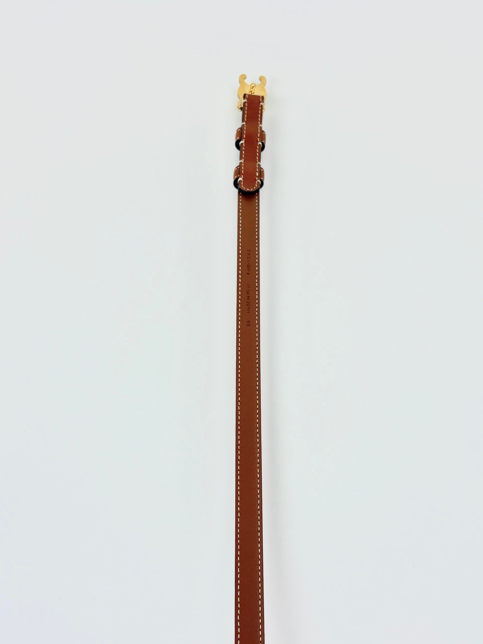 Celine brown taurillon leather triomphe 13mm belt
