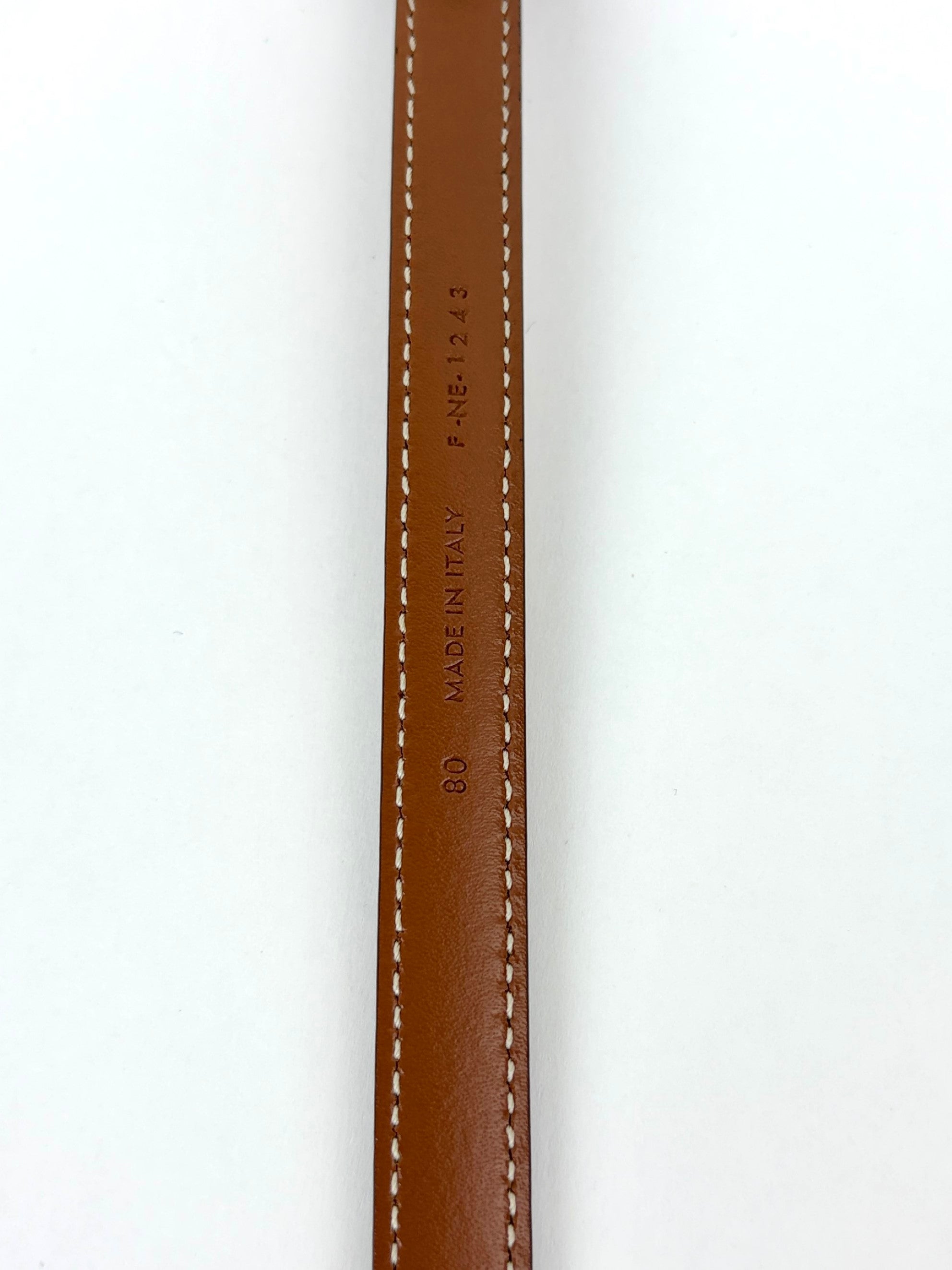 Celine brown taurillon leather triomphe 13mm belt