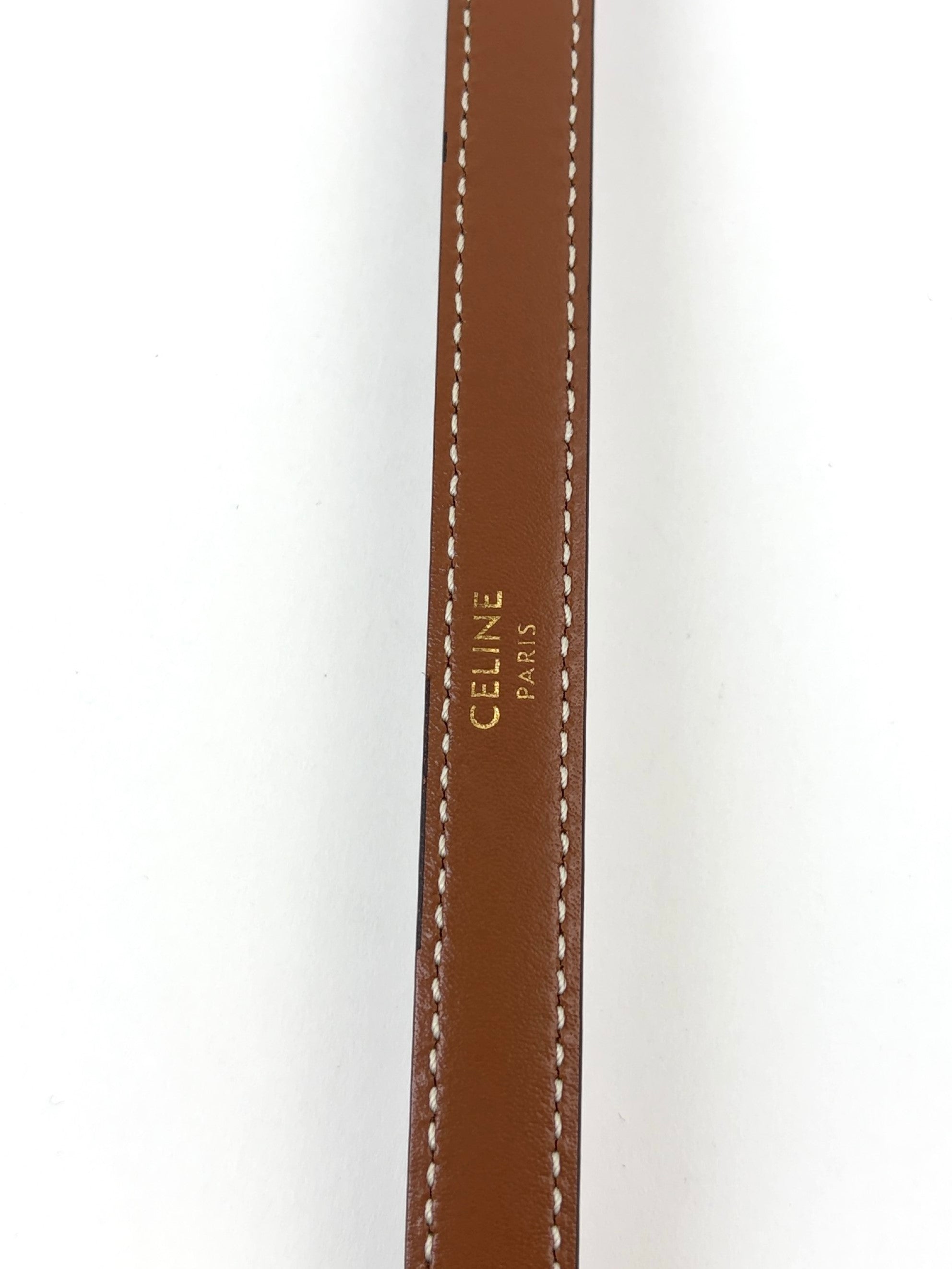 Celine brown taurillon leather triomphe 13mm belt