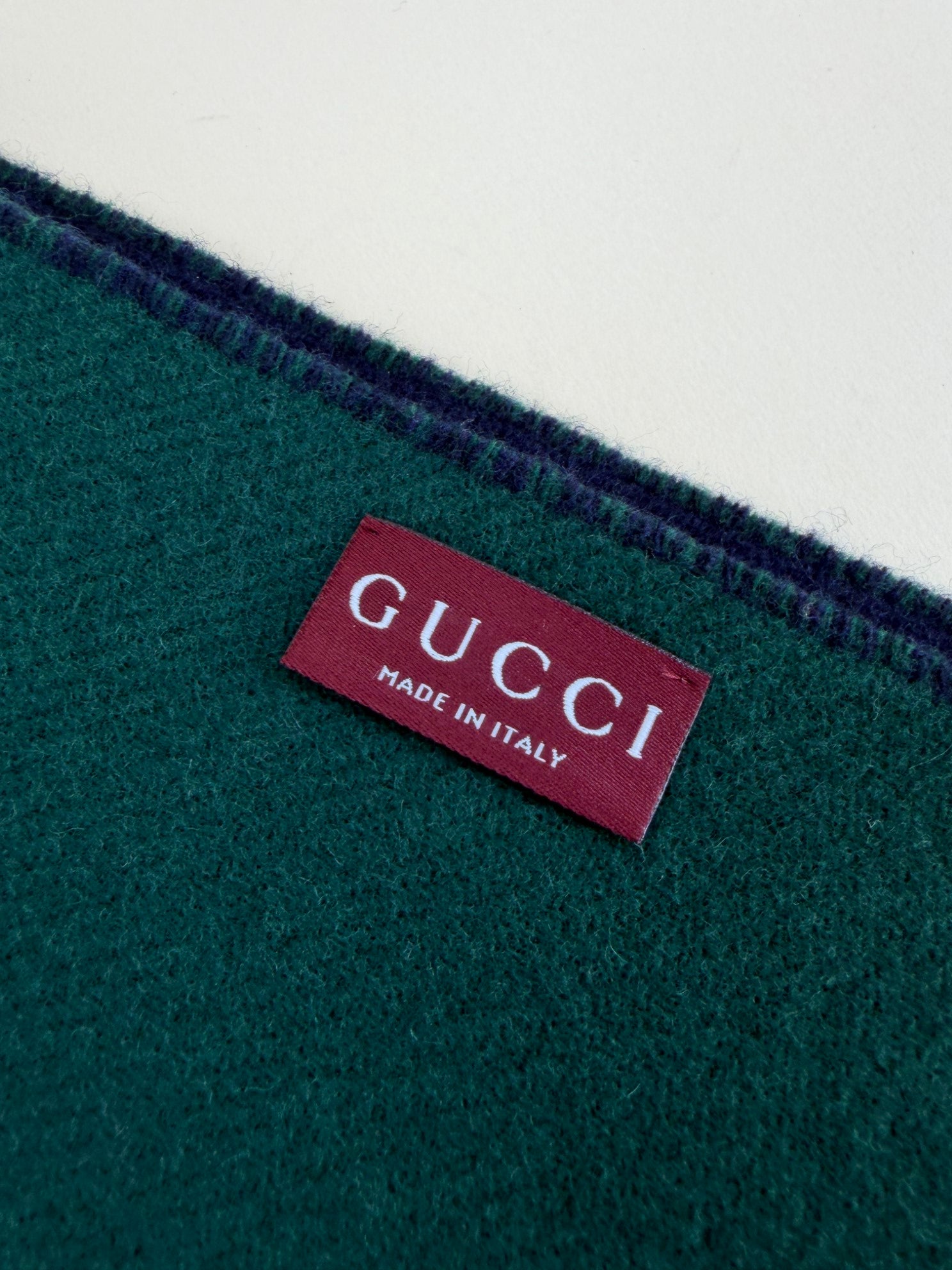 Gucci Bicolor Cashmere with Gucci Logo Wool Scarf