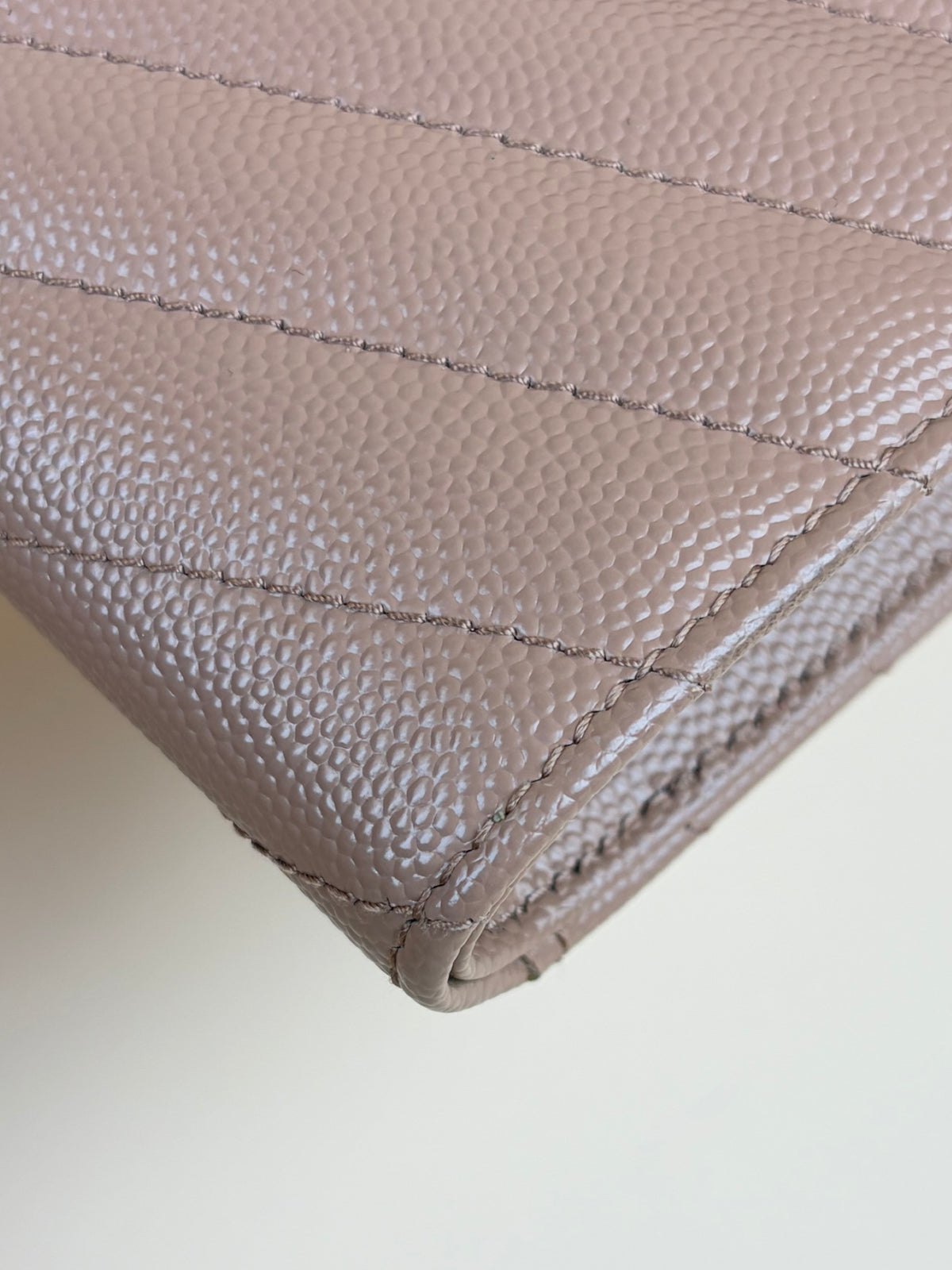 ysl vintage peach grain de poudre leather Cassandre flap