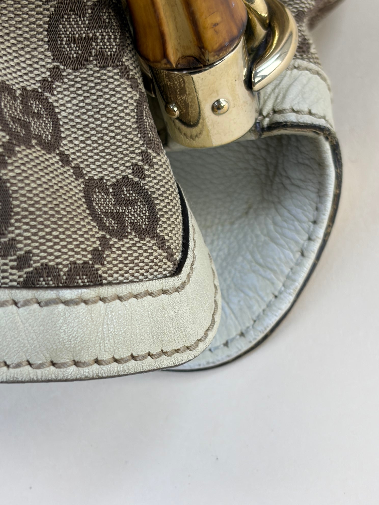 Gucci Bicolor GG Bamboo Peggy Medium Hobo Bag