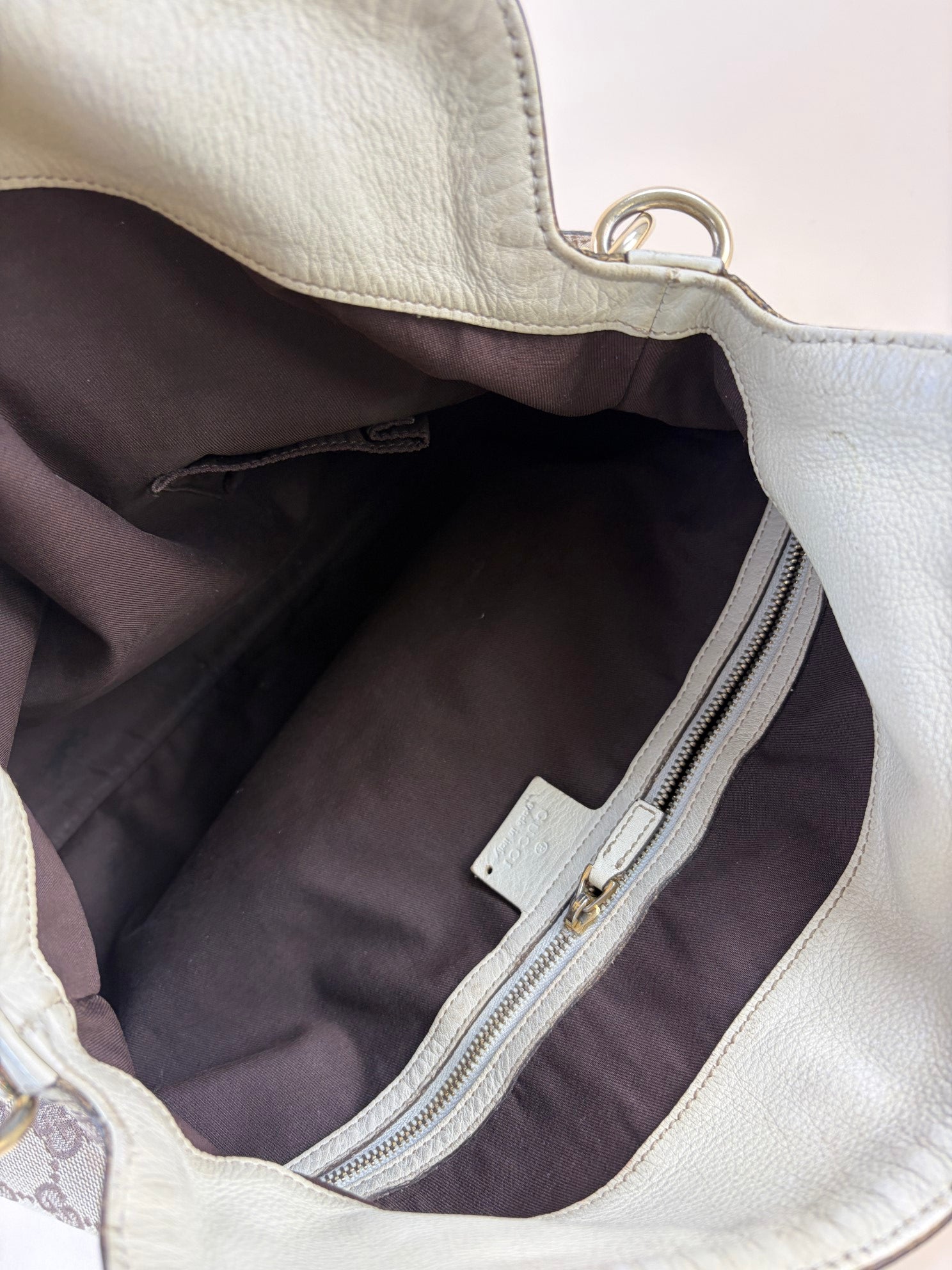 Gucci Bicolor GG Bamboo Peggy Medium Hobo Bag