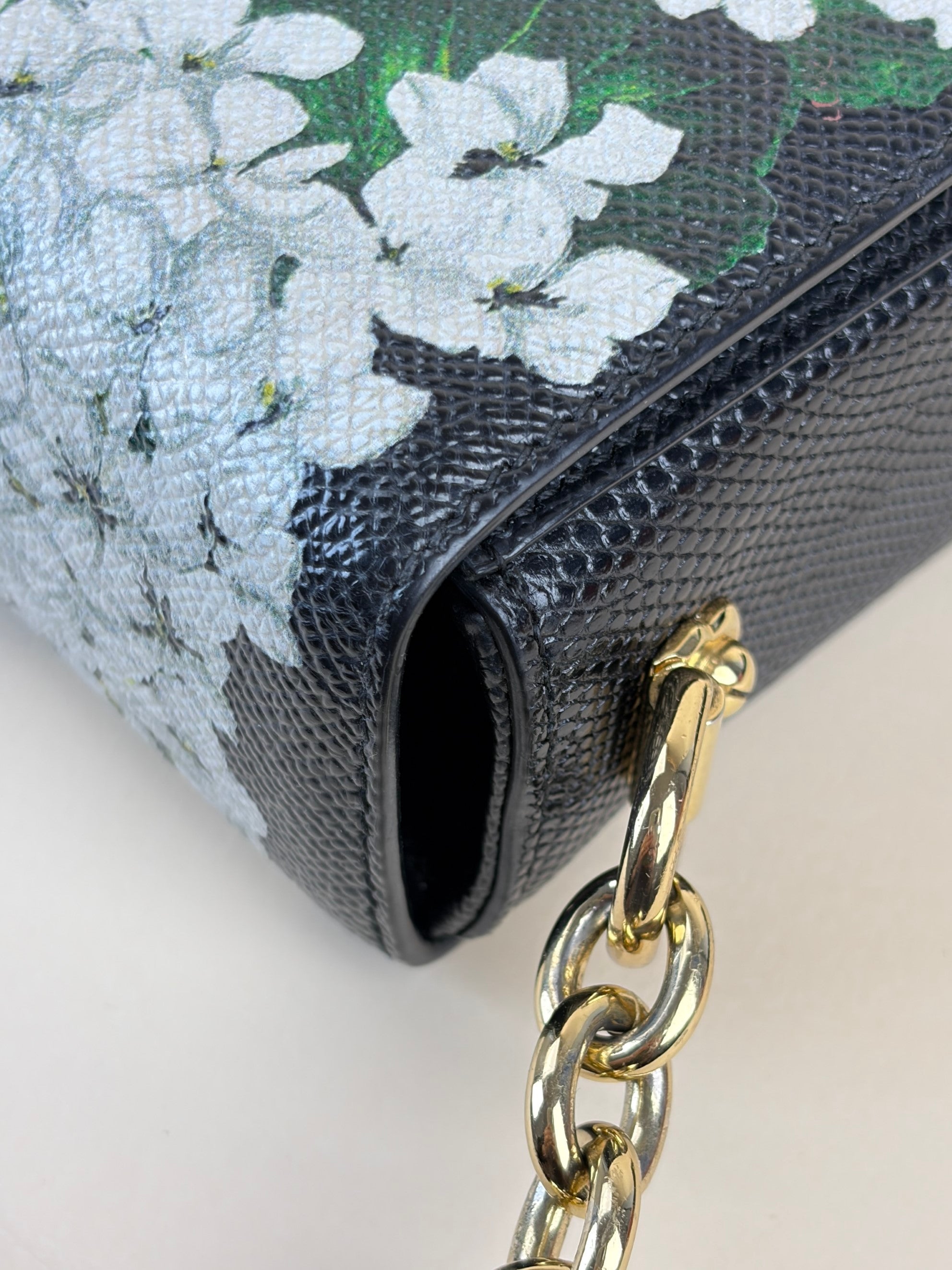Dolce & Gabbana Lizard Embossed Crystal Embellished DG Millennials Crossbody Bag
