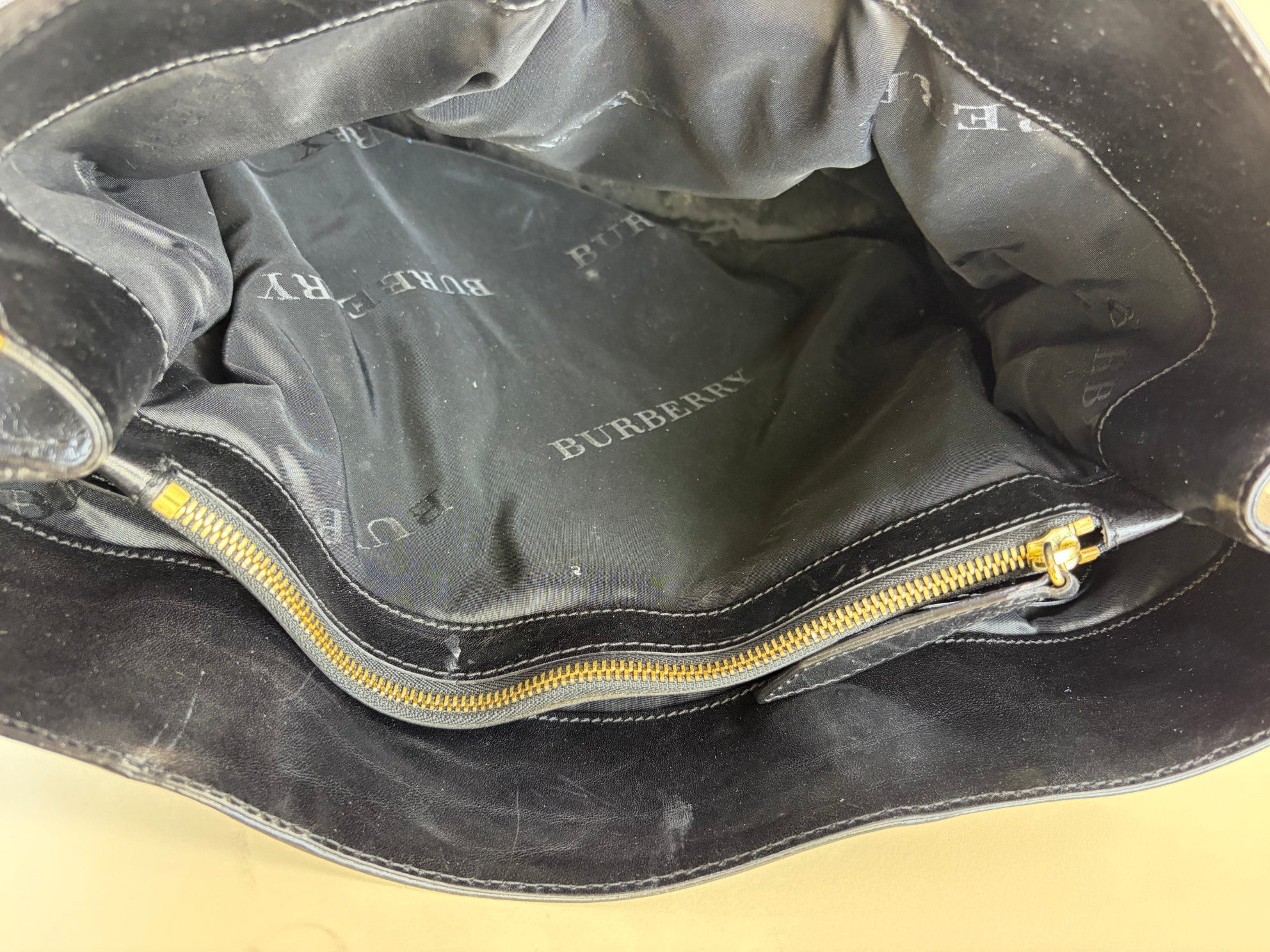 Burberry Black Soft Landscape Bridle Large Lynher Tote Bag