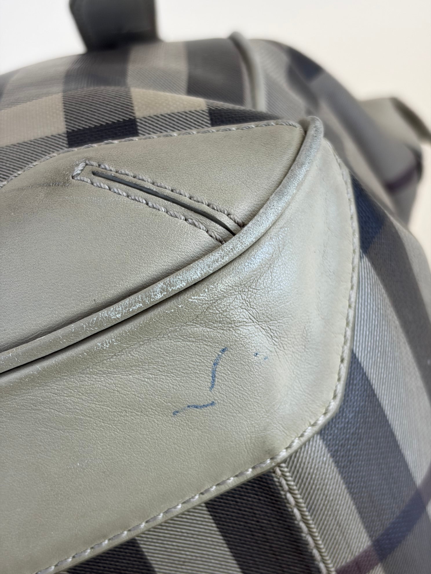 Burberry Beige Canterbury Smoked Check Tote Bag with Strap