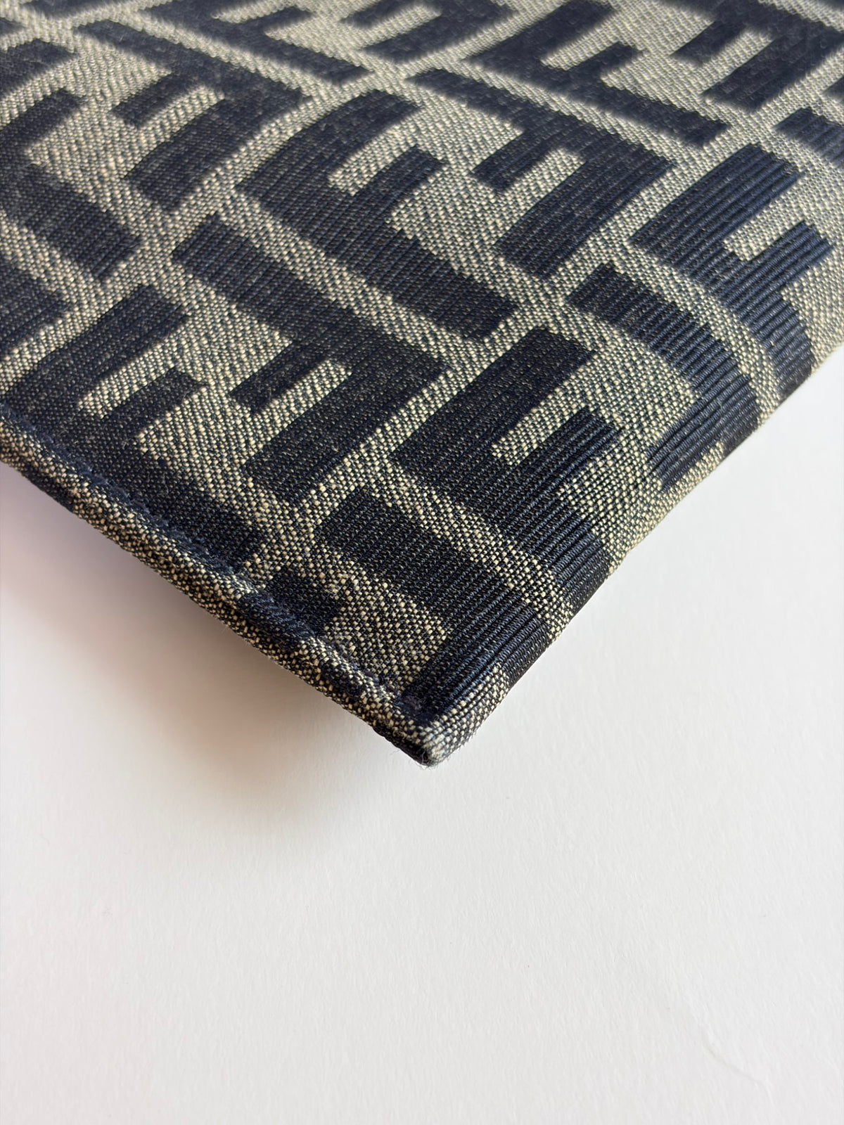 Fendi Brown FF jacquard fabric large flap pouch