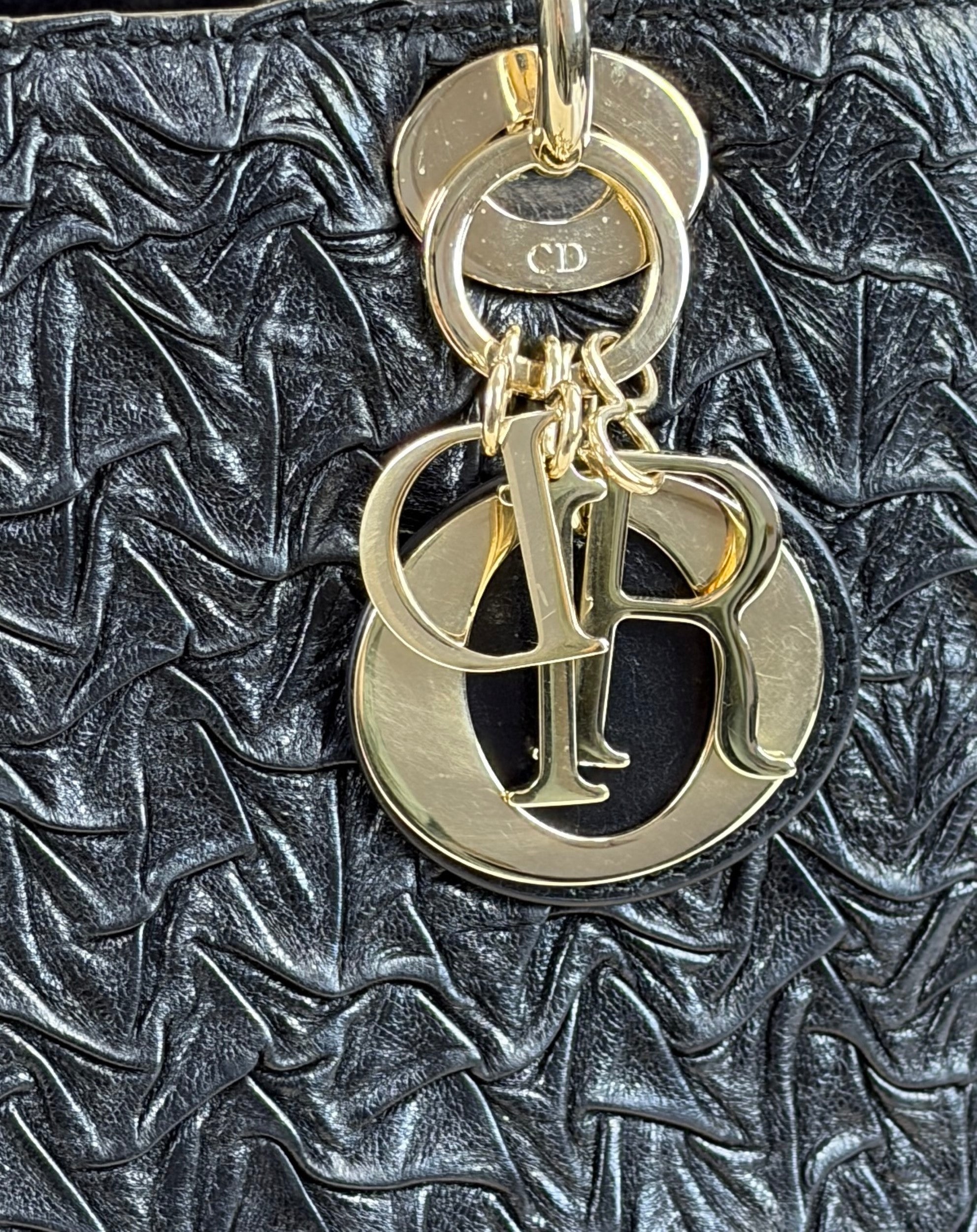 Christian Dior Black Lady Dior Medium Bag