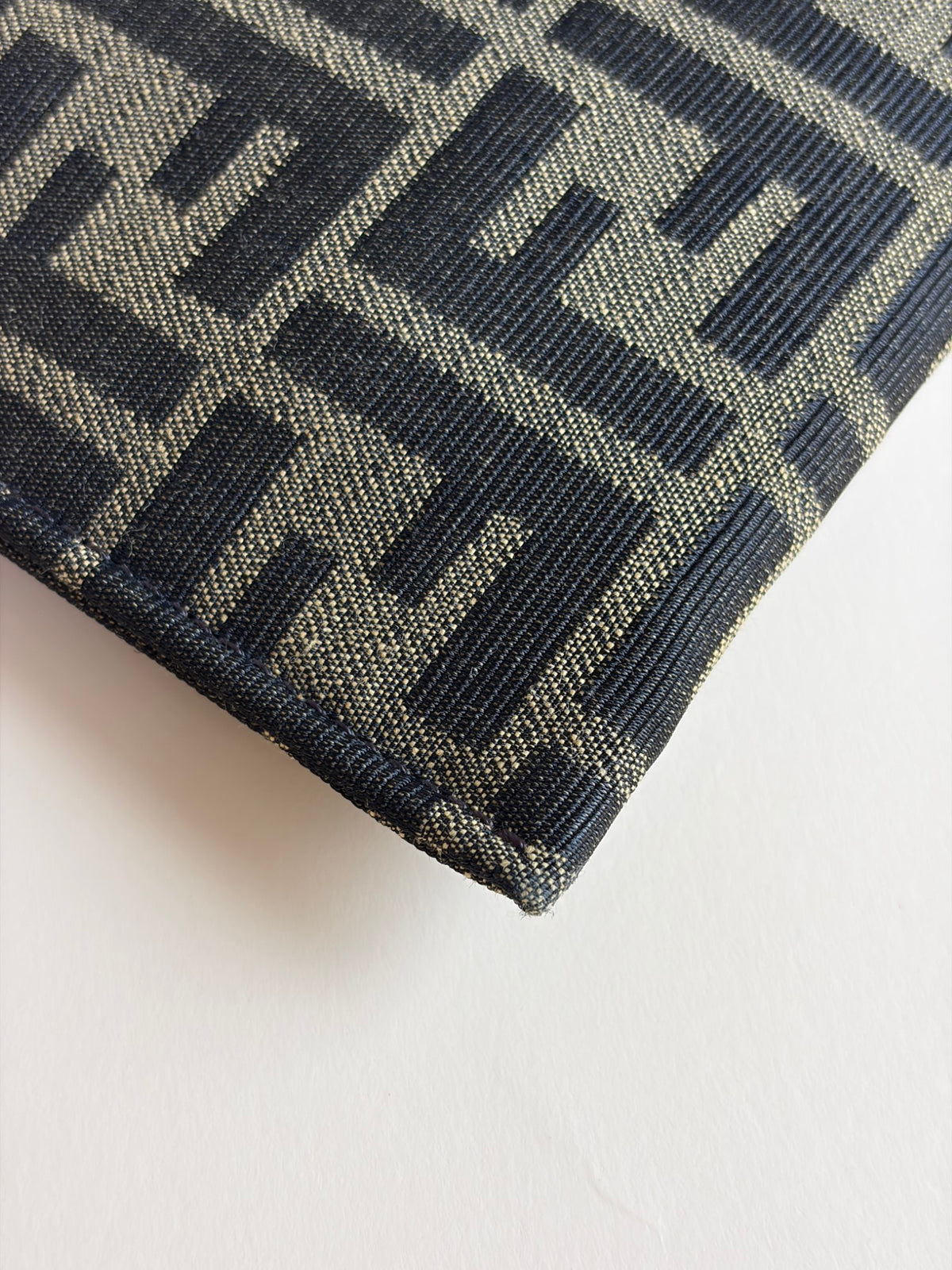 Fendi Brown FF jacquard fabric large flap pouch