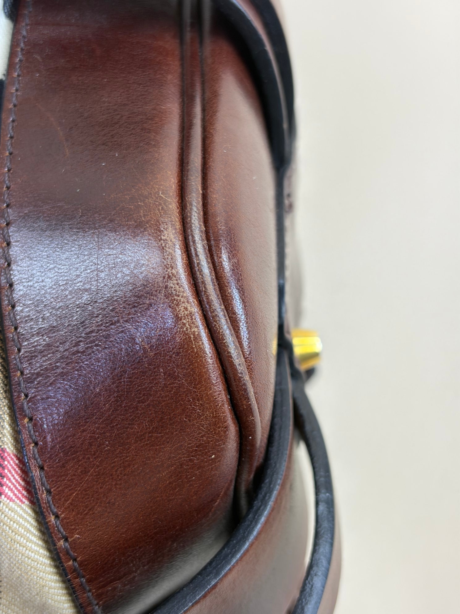 Burberry Brown House Check Rowan Satchel Bag