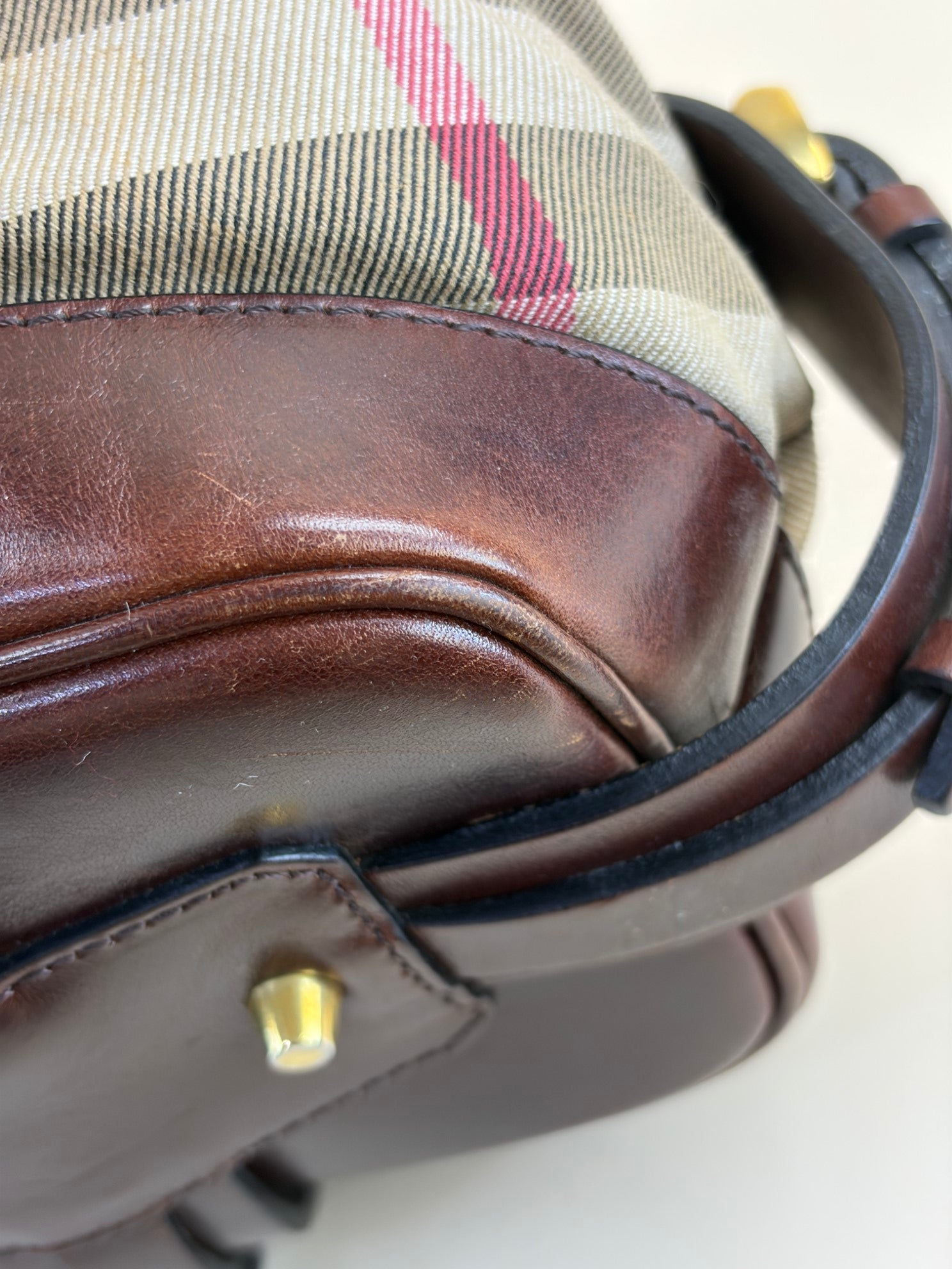 Burberry Brown House Check Rowan Satchel Bag