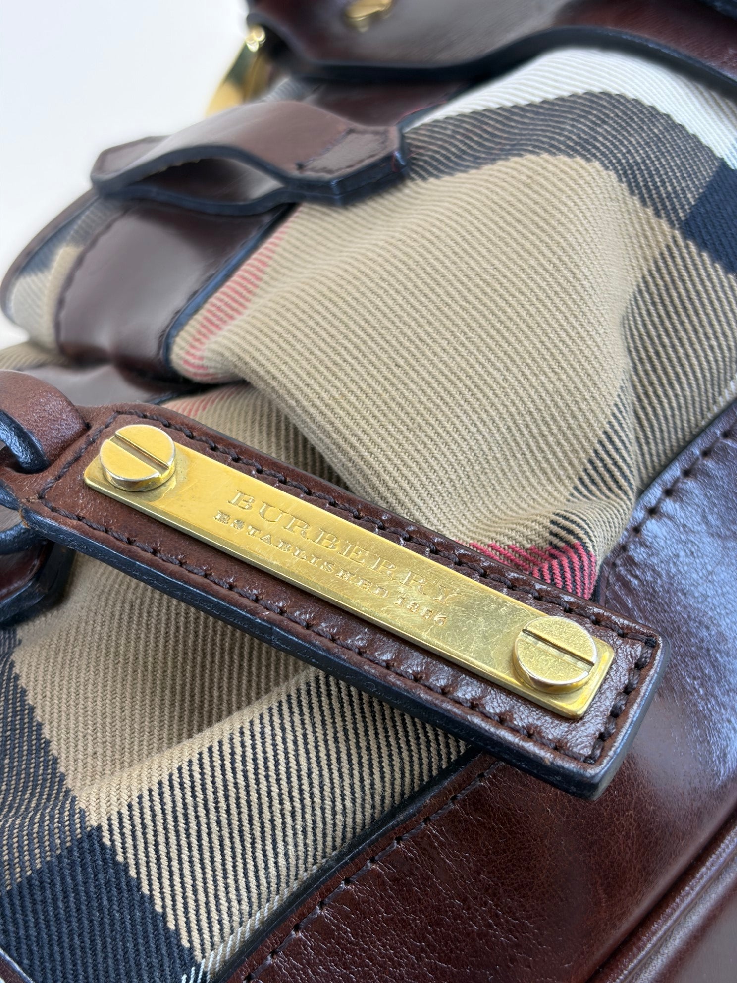 Burberry Brown House Check Rowan Satchel Bag