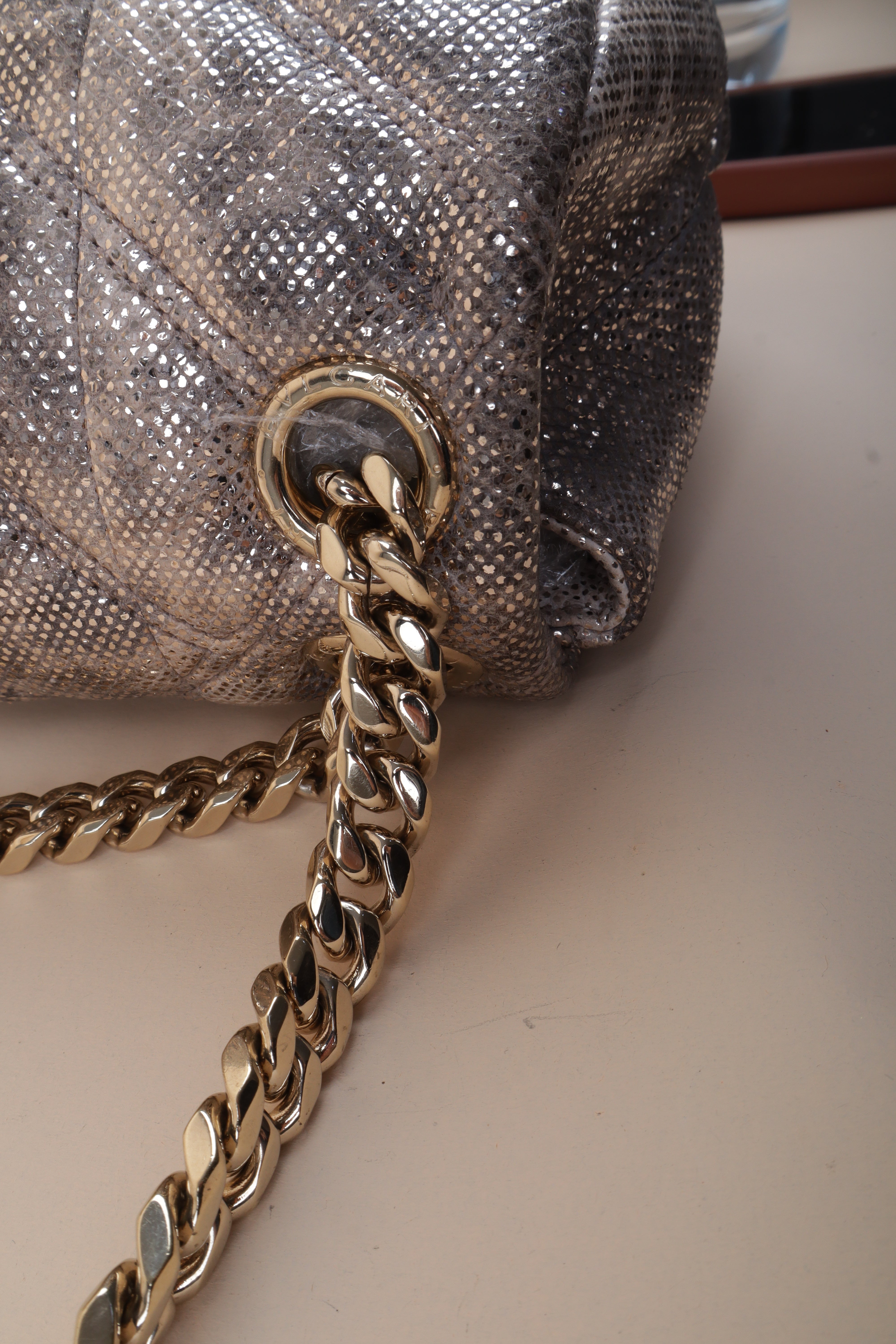 Bvlgari Metallic Milky Opal Serpentis Cabochon Shoulder Bag