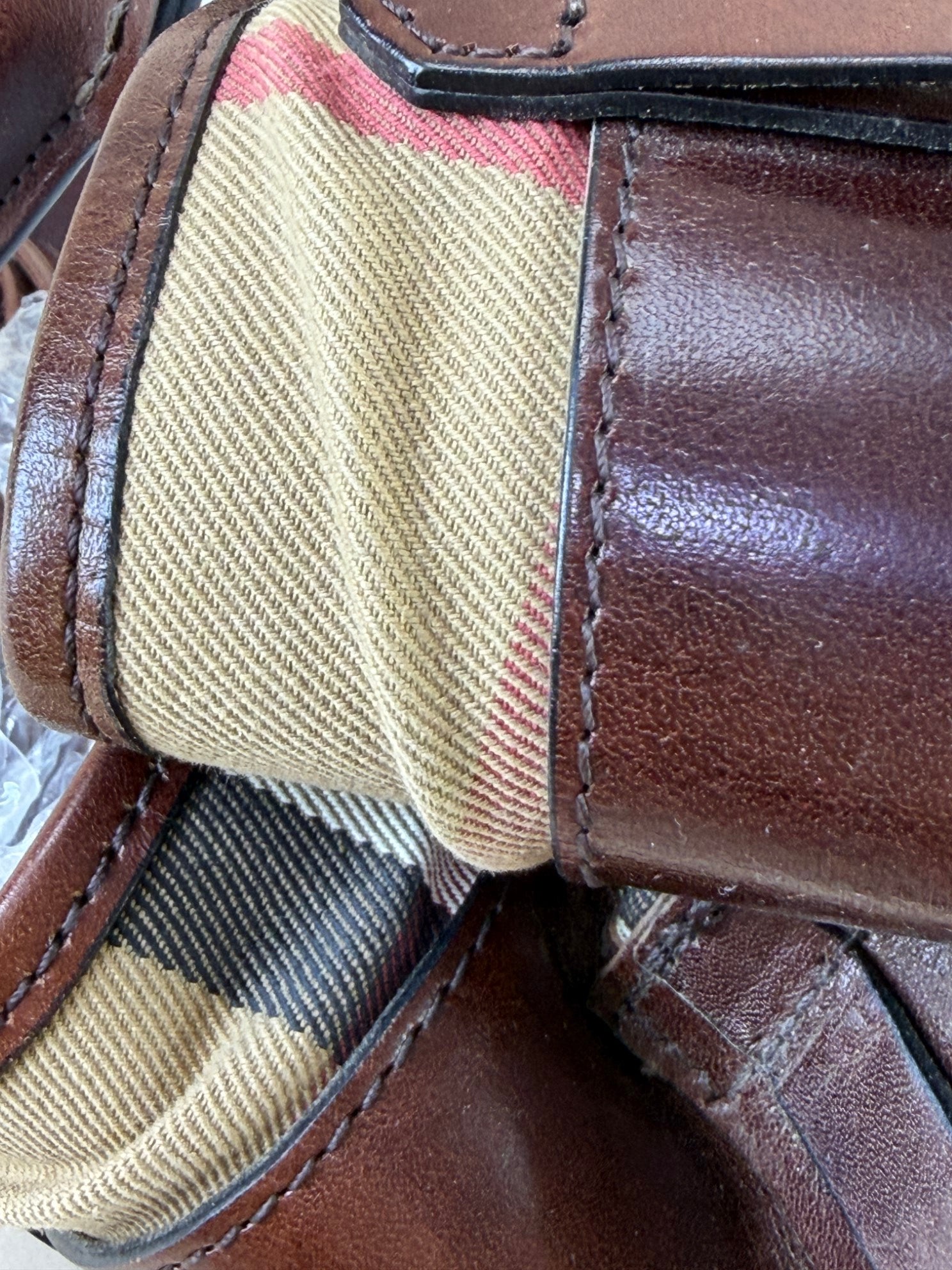 Burberry Brown House Check Rowan Satchel Bag