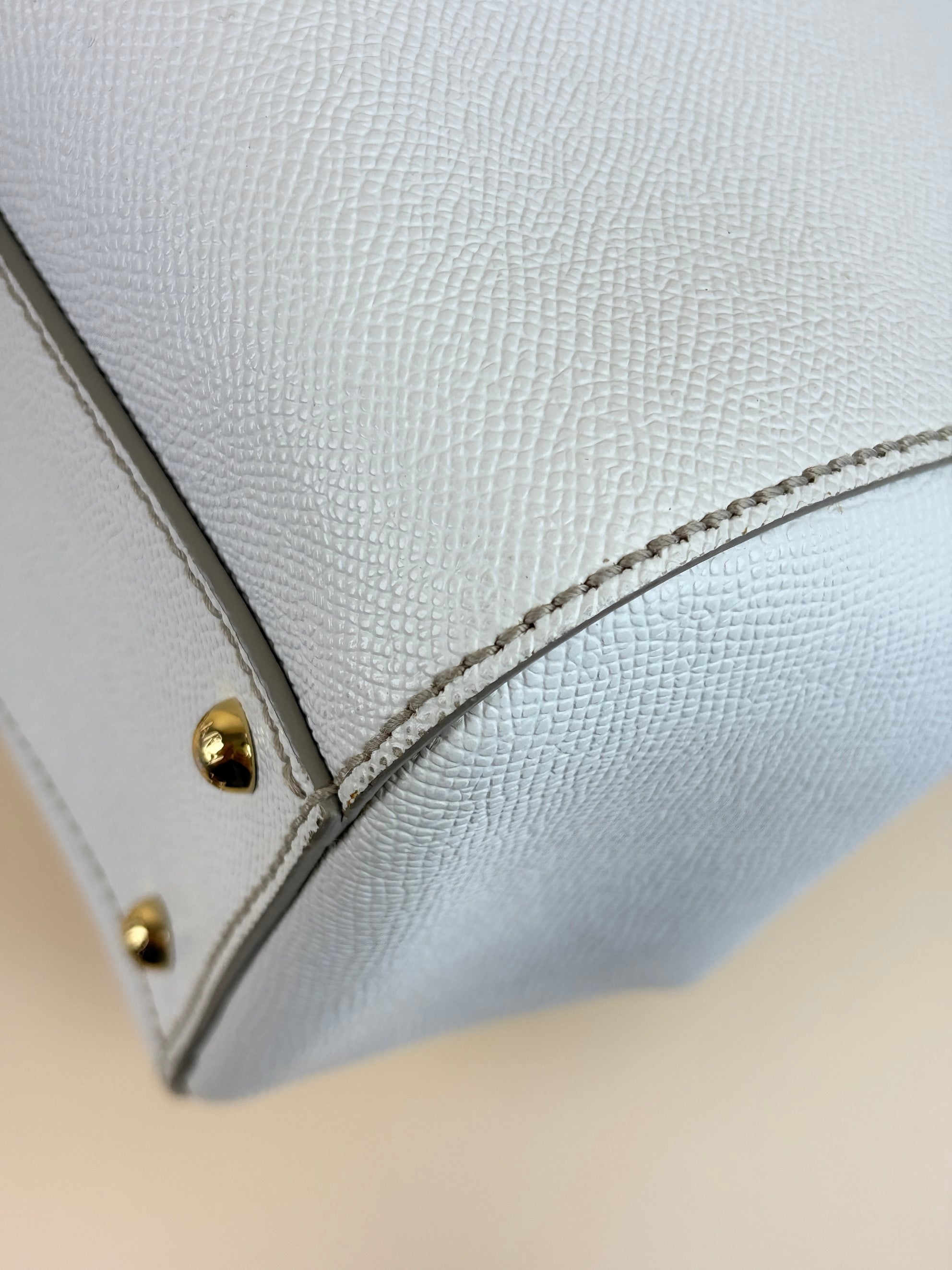 Dolce & Gabbana white Sicily Dauphine Medium Bag