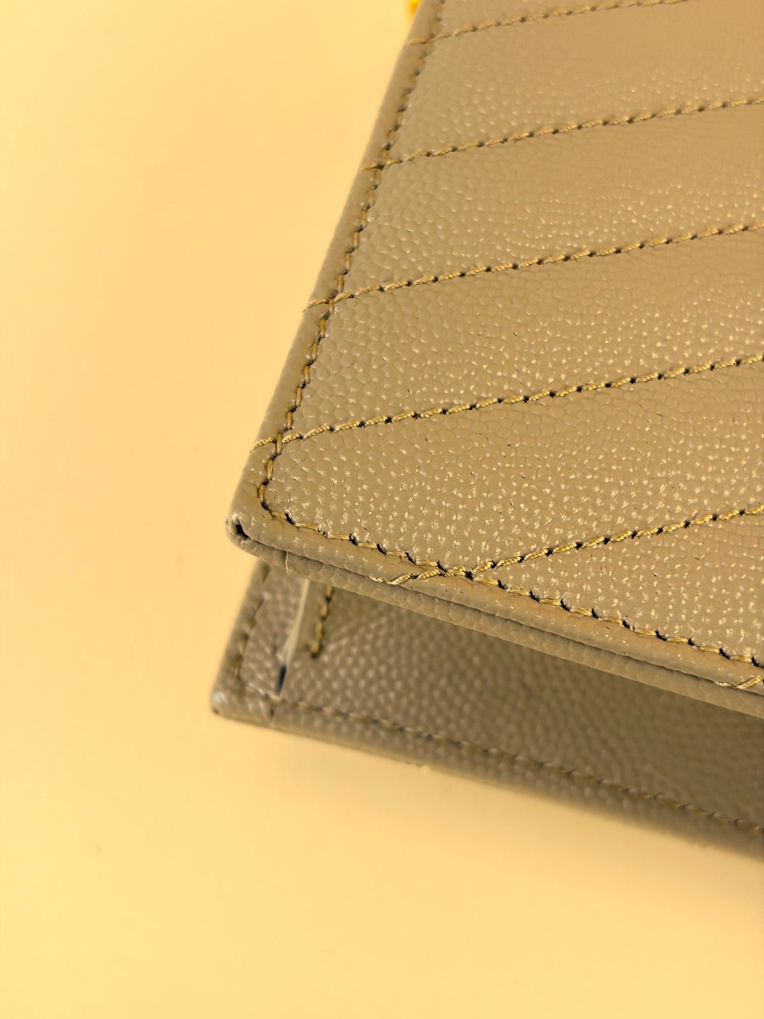 YSL Dark Beige Cassandre Envelope Wallet On Chain