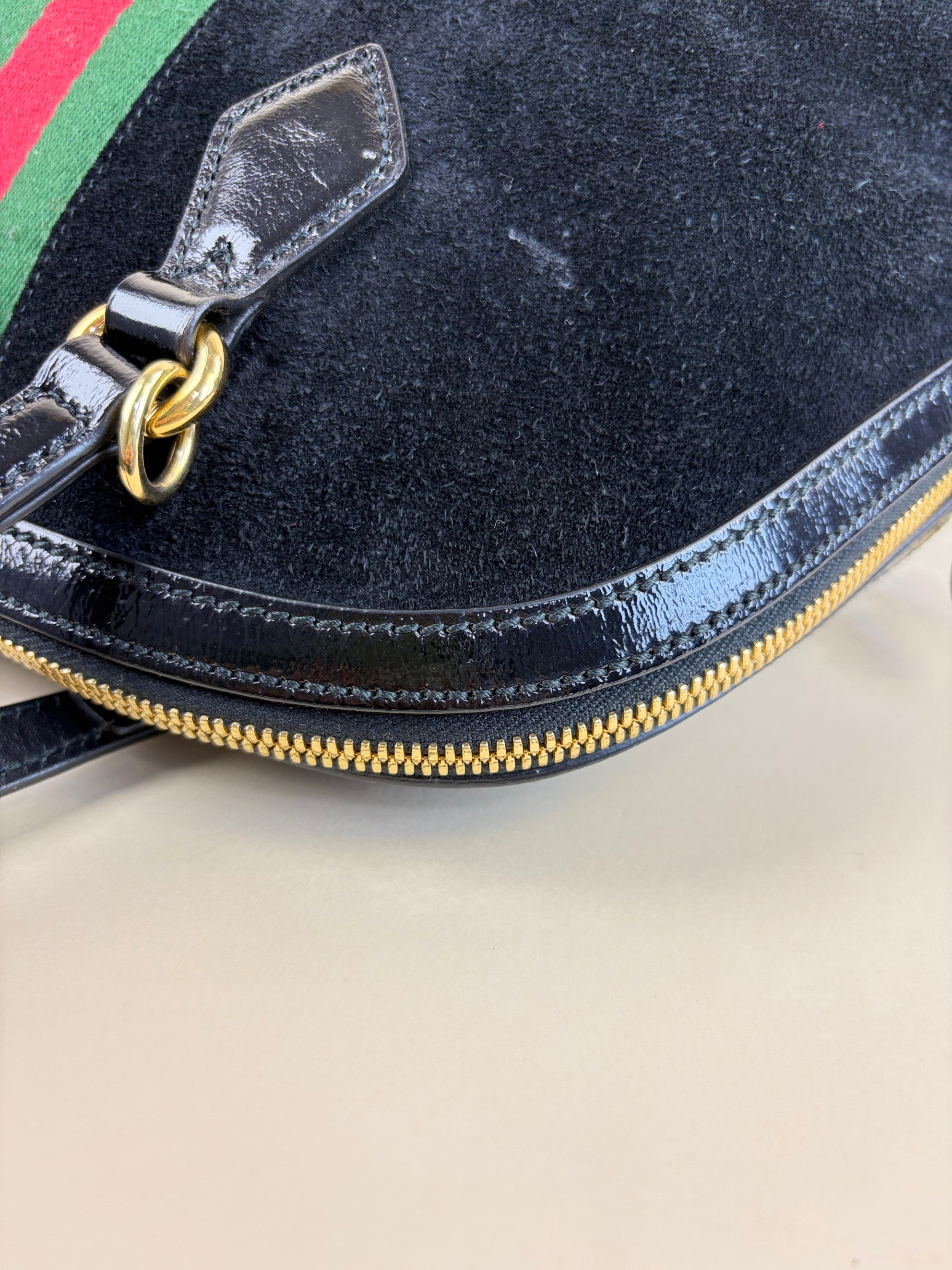 Gucci Ophidia dome suede black Bag