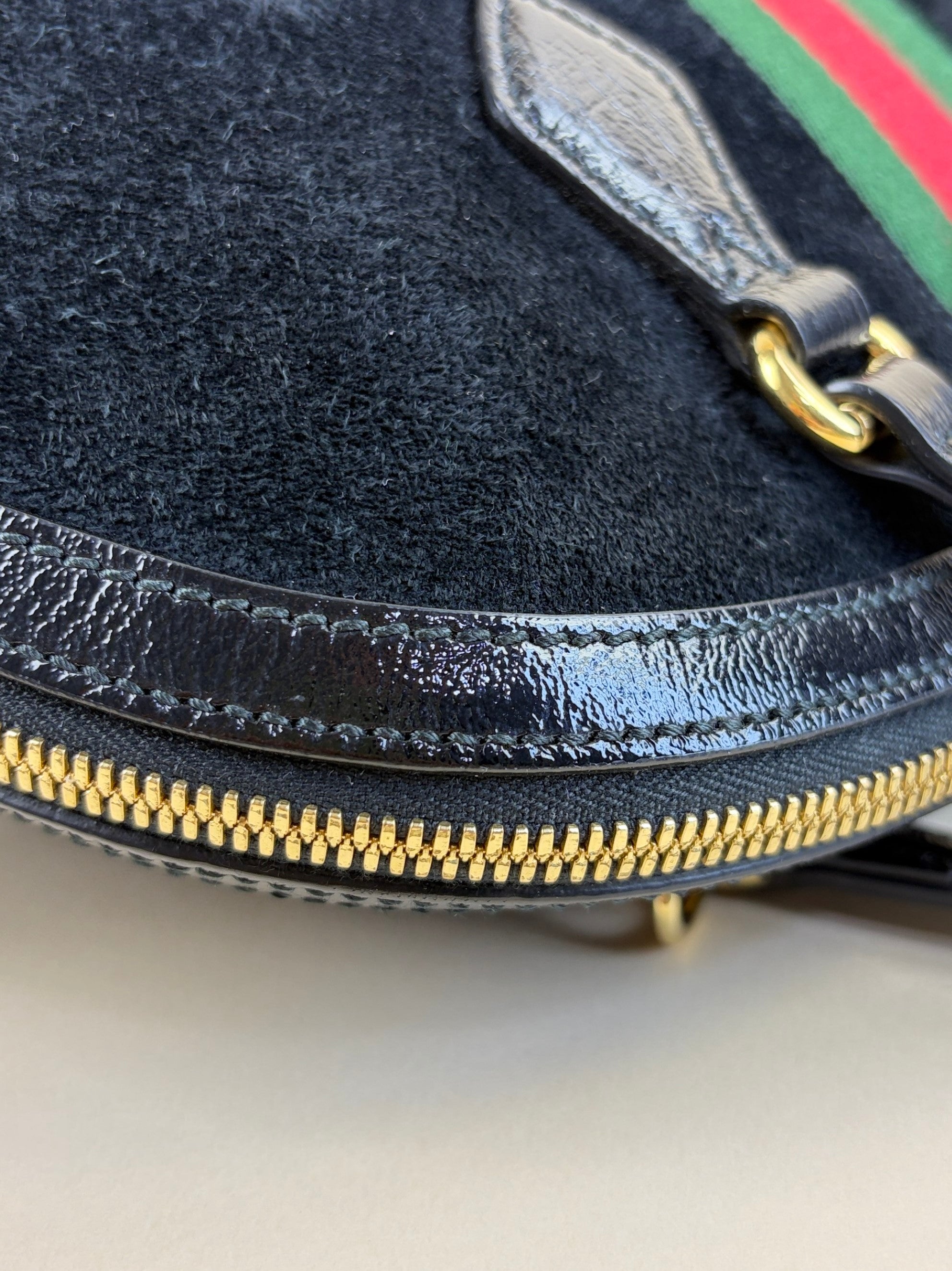 Gucci Ophidia dome suede black Bag