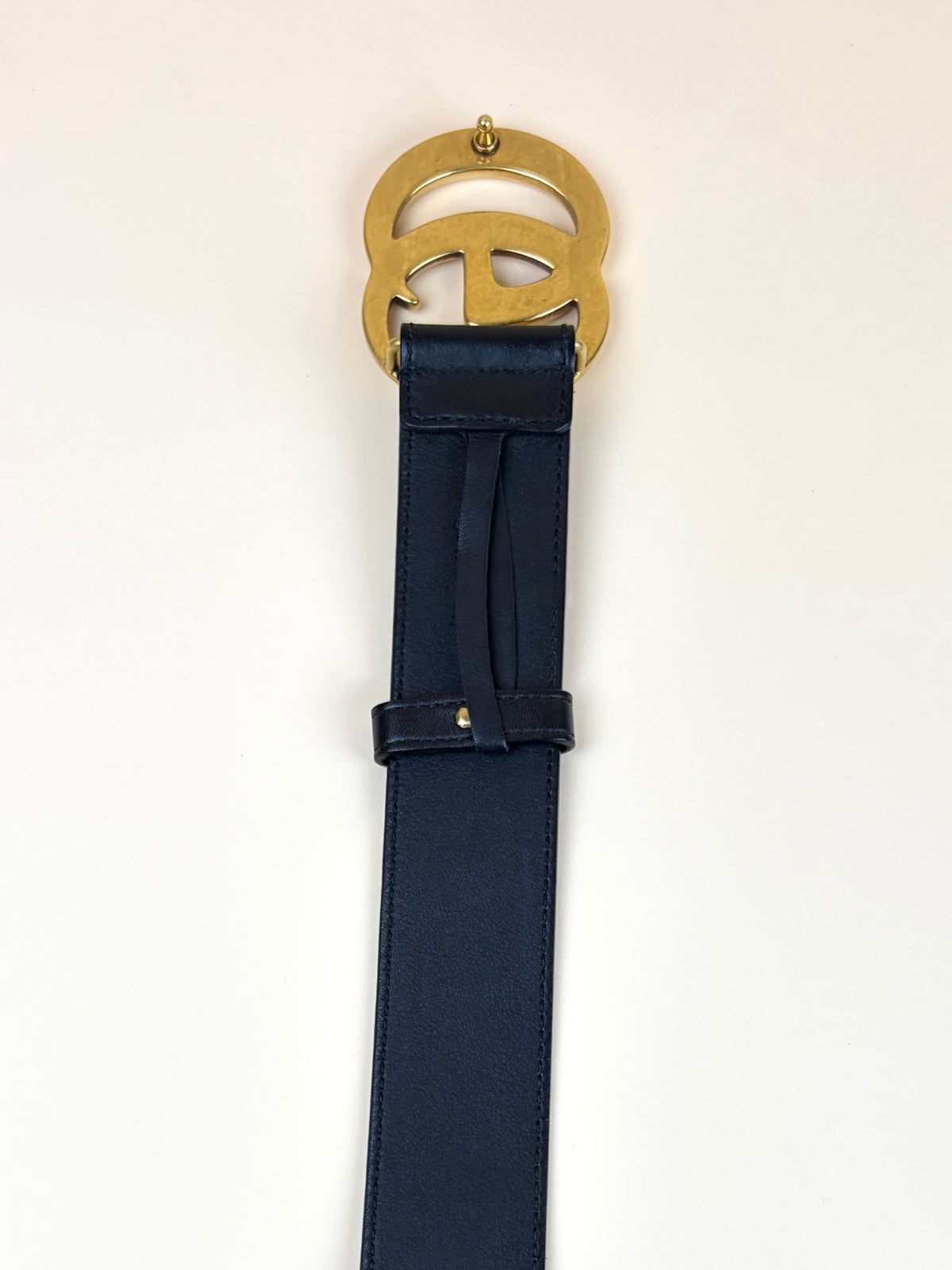 Gucci black leather gg marmont wide belt 40mm