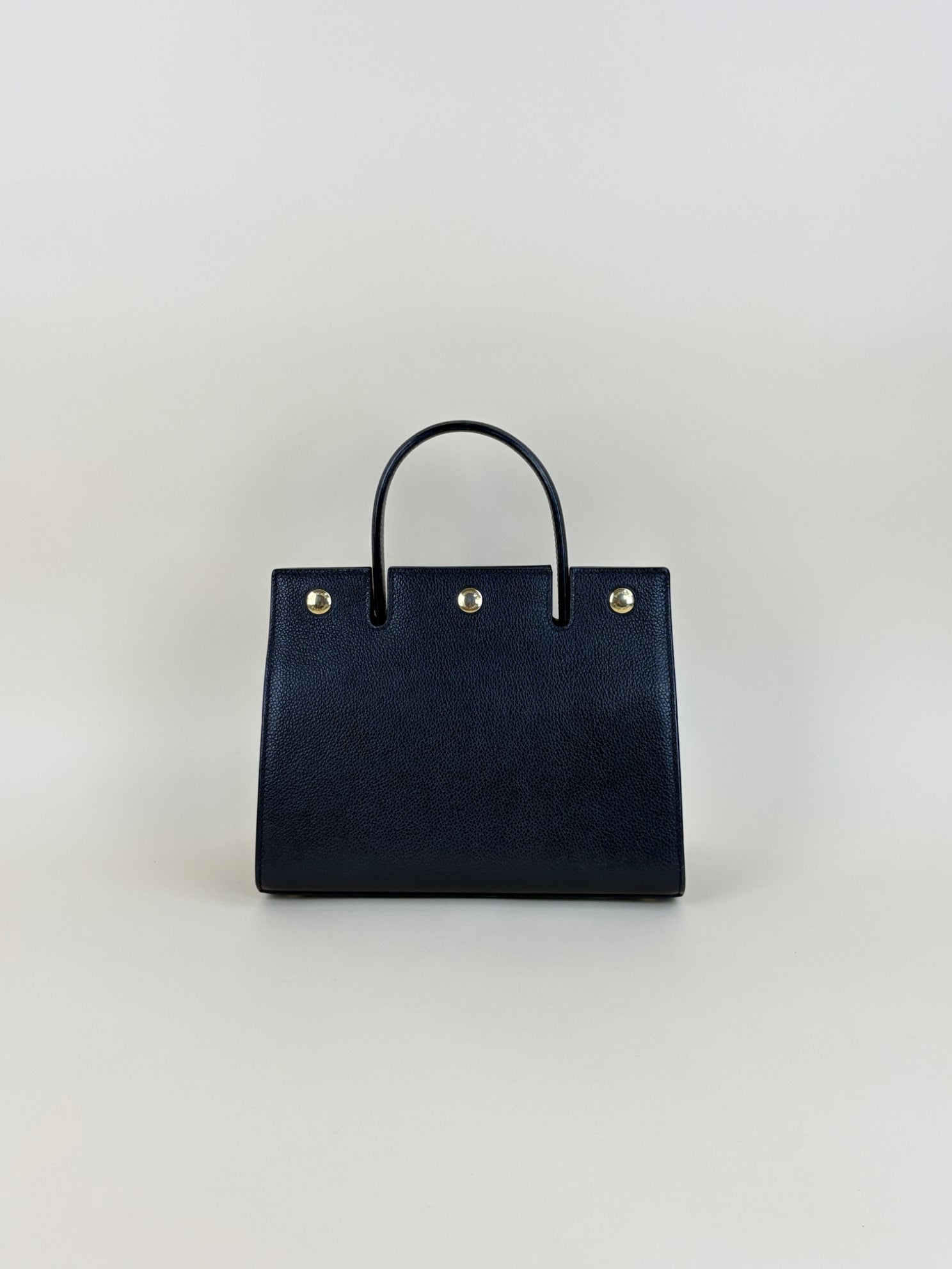Burberry Black title mini grainy tote bag