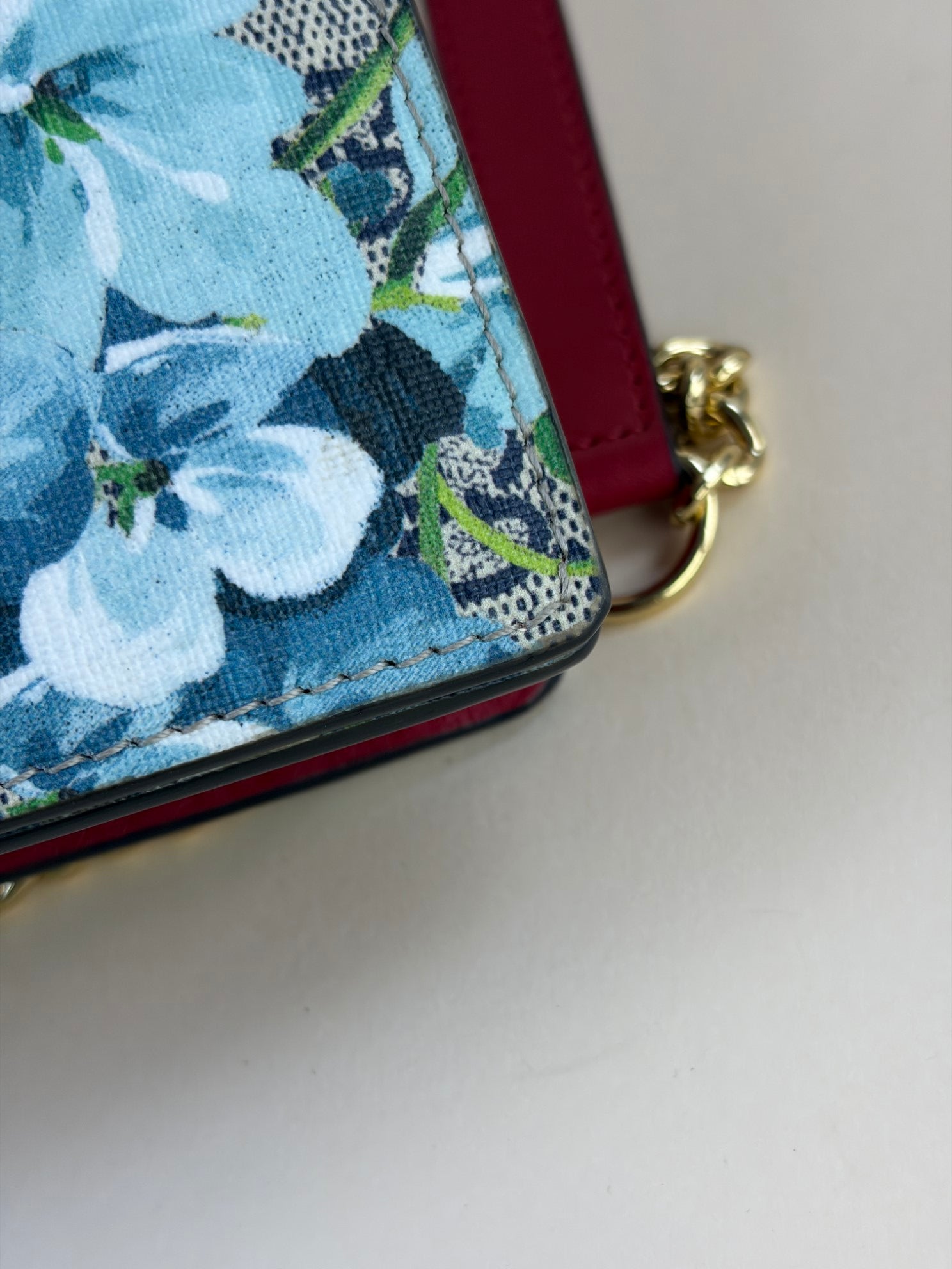 Gucci Blue Monogram GG Supreme Blooms WOC