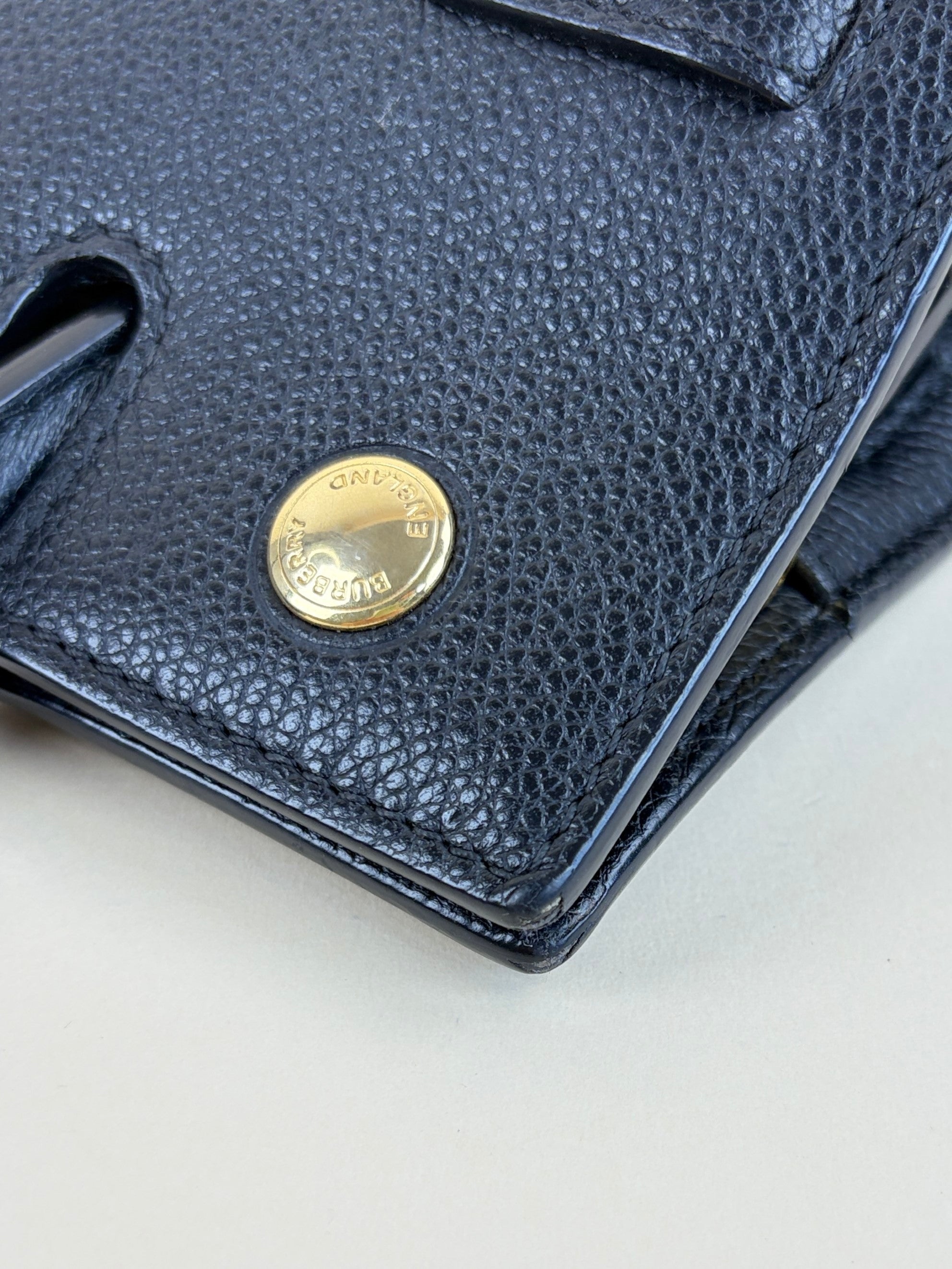 Burberry Black title mini grainy tote bag
